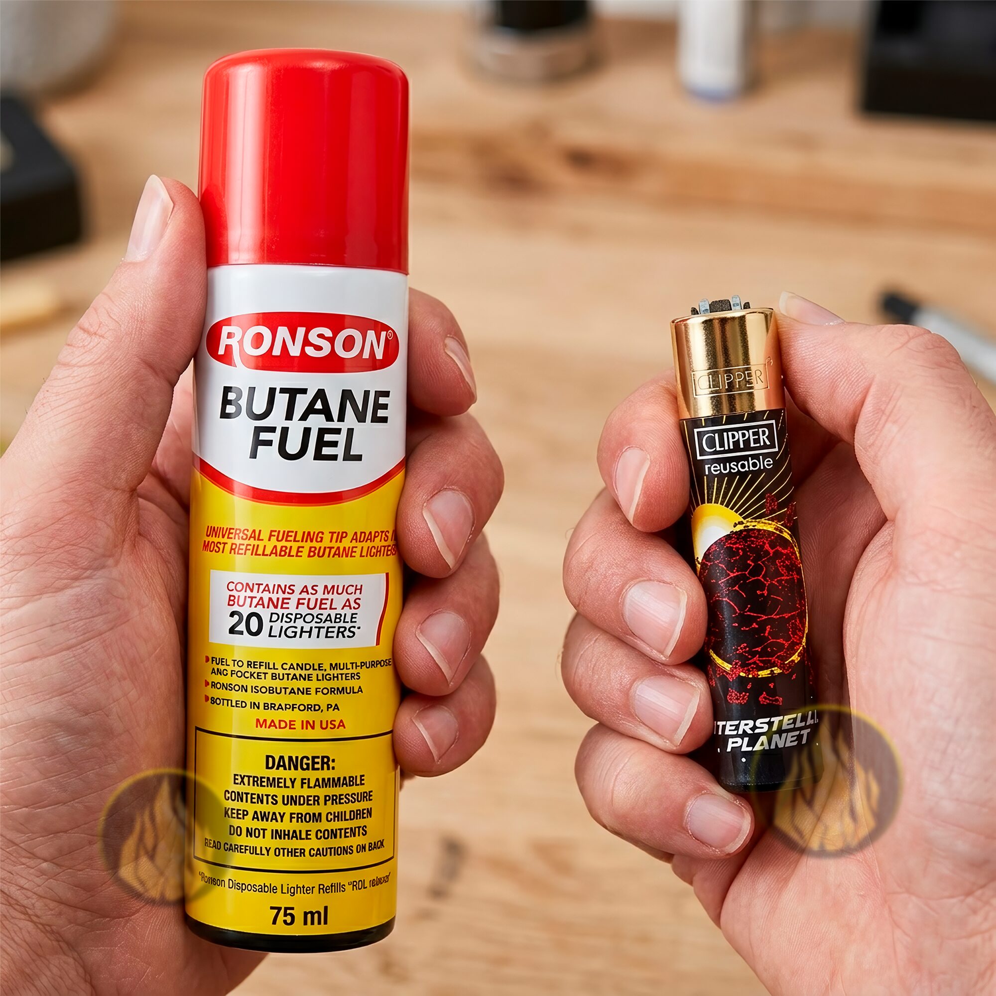 Lata Ronson Gas Butano de 75 ml marca Ronson para recargar encendedores de gas, compatible con Clipper y Zippo, incluye adaptador. MRO-99142