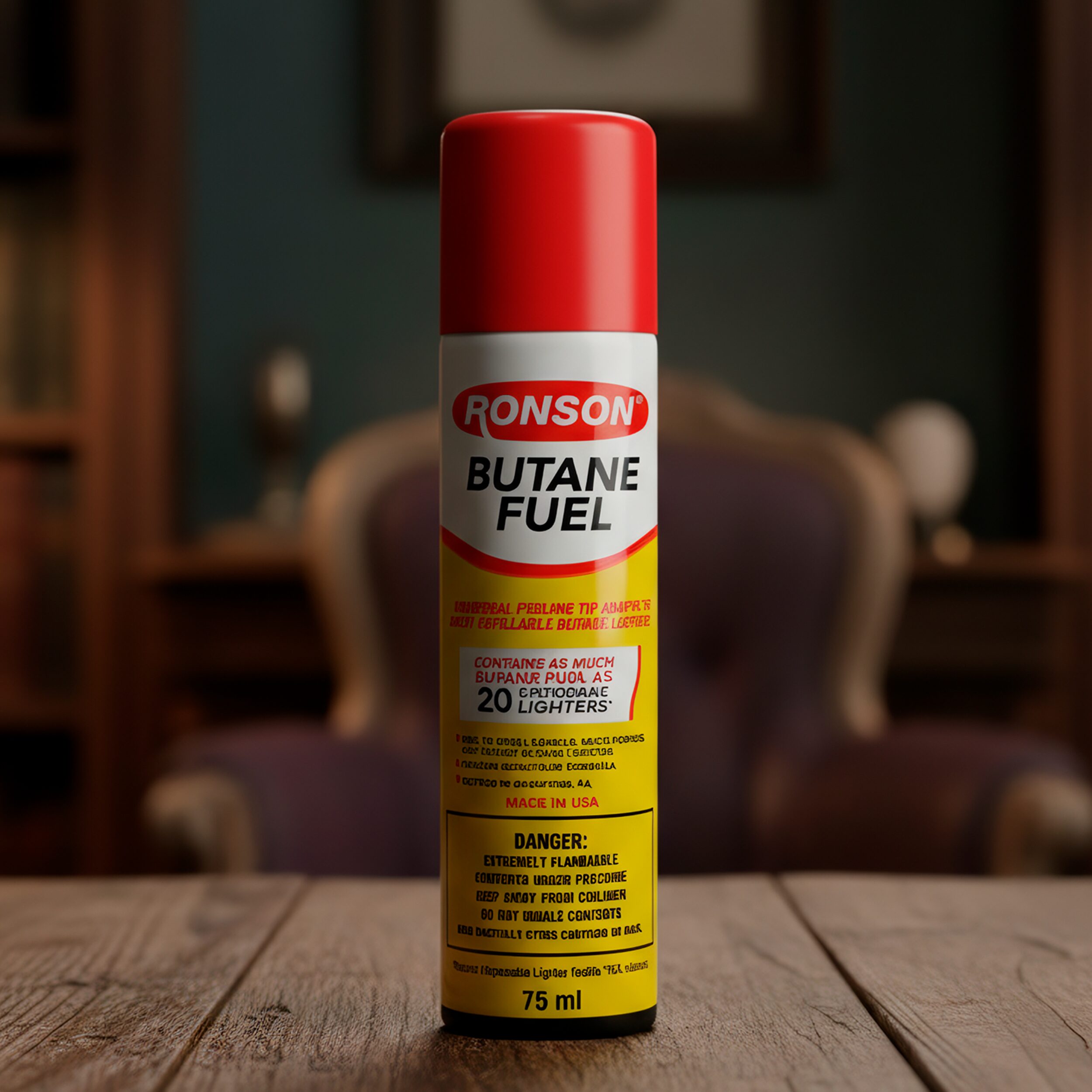 Lata Ronson Gas Butano de 75 ml marca Ronson para recargar encendedores de gas, compatible con Clipper y Zippo, incluye adaptador. MRO-99142