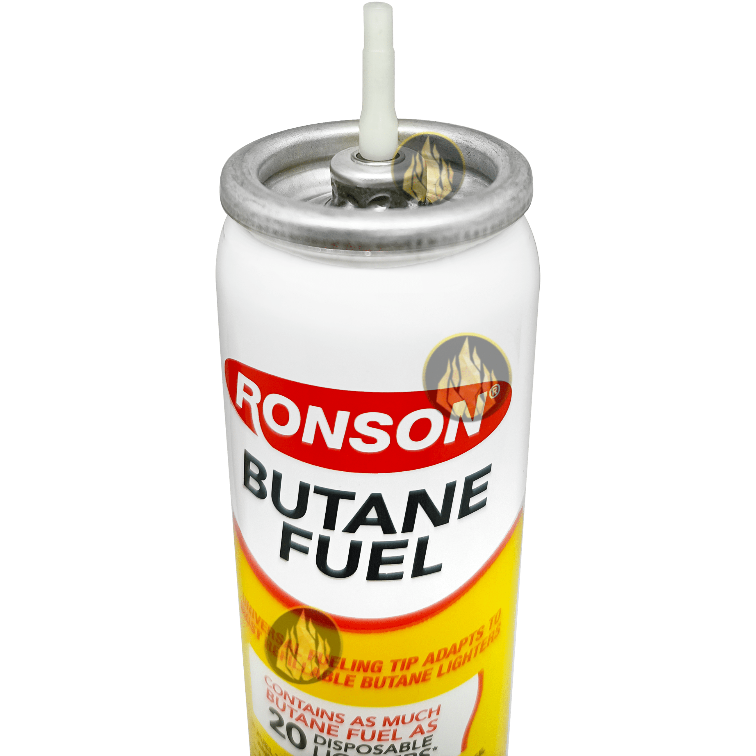 Lata Ronson Gas Butano de 75 ml marca Ronson para recargar encendedores de gas, compatible con Clipper y Zippo, incluye adaptador. MRO-99142