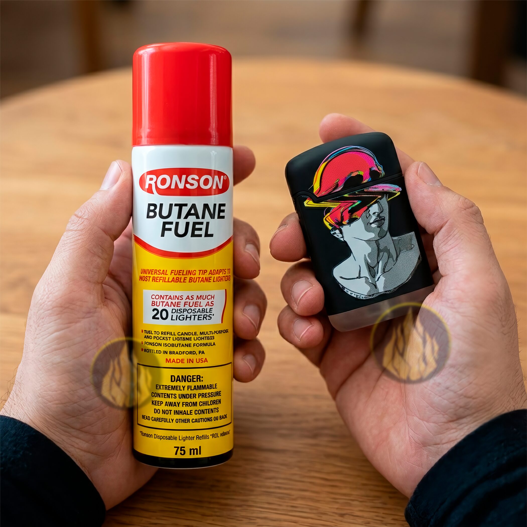 Lata Ronson Gas Butano de 75 ml marca Ronson para recargar encendedores de gas, compatible con Clipper y Zippo, incluye adaptador. MRO-99142