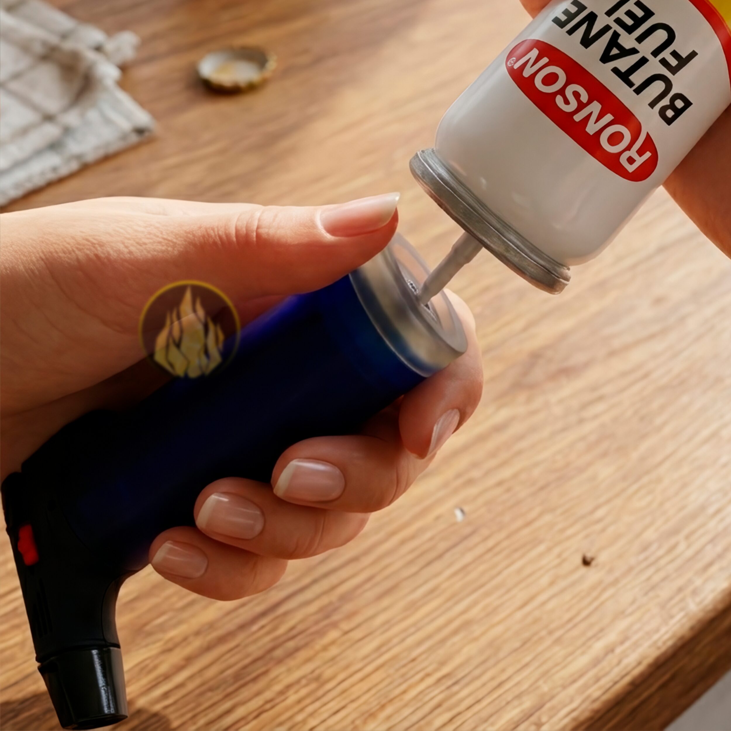 Lata Ronson Gas Butano de 75 ml marca Ronson para recargar encendedores de gas, compatible con Clipper y Zippo, incluye adaptador. MRO-99142