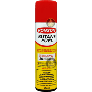 Lata Ronson Gas Butano de 75 ml marca Ronson para recargar encendedores de gas, compatible con Clipper y Zippo, incluye adaptador. MRO-99142