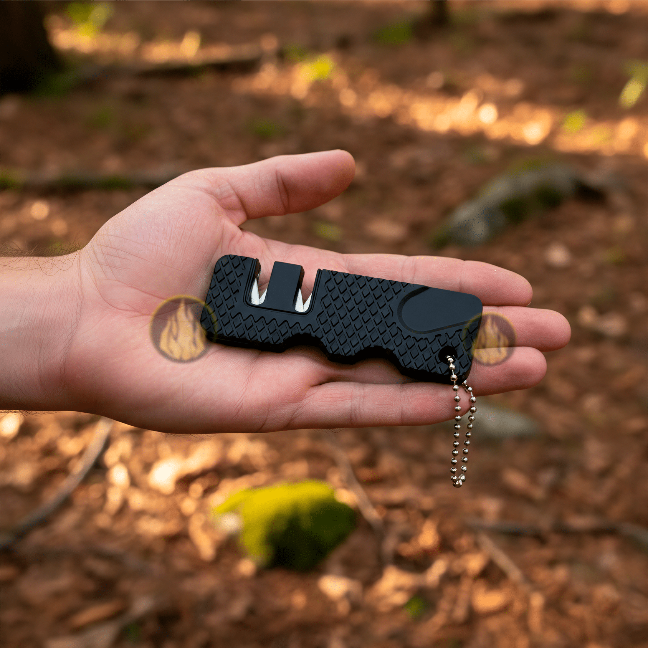 Afilador Cuchillos Y Navajas 2 en 1 mini cerámica marca Lion Tools modelo 8343, afilador portátil de carburo de tungsteno para cuchillos, navajas y machetes.