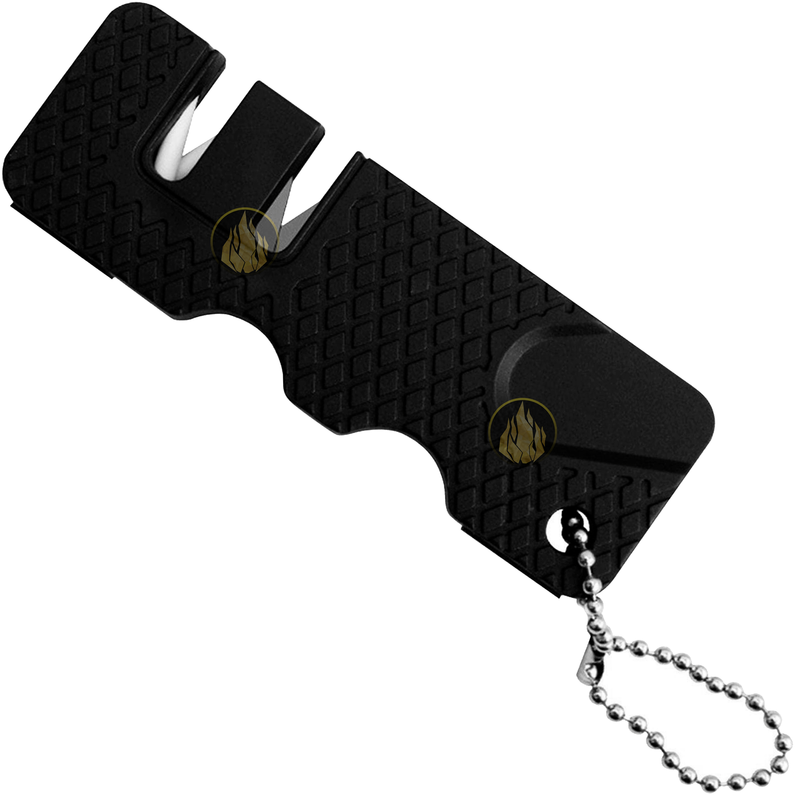 Afilador Cuchillos Y Navajas 2 en 1 mini cerámica marca Lion Tools modelo 8343, afilador portátil de carburo de tungsteno para cuchillos, navajas y machetes.