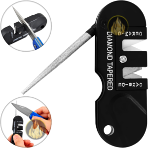 Afilador Navajas Y Cuchillos Ceramica Mini Pesca 3 En 1