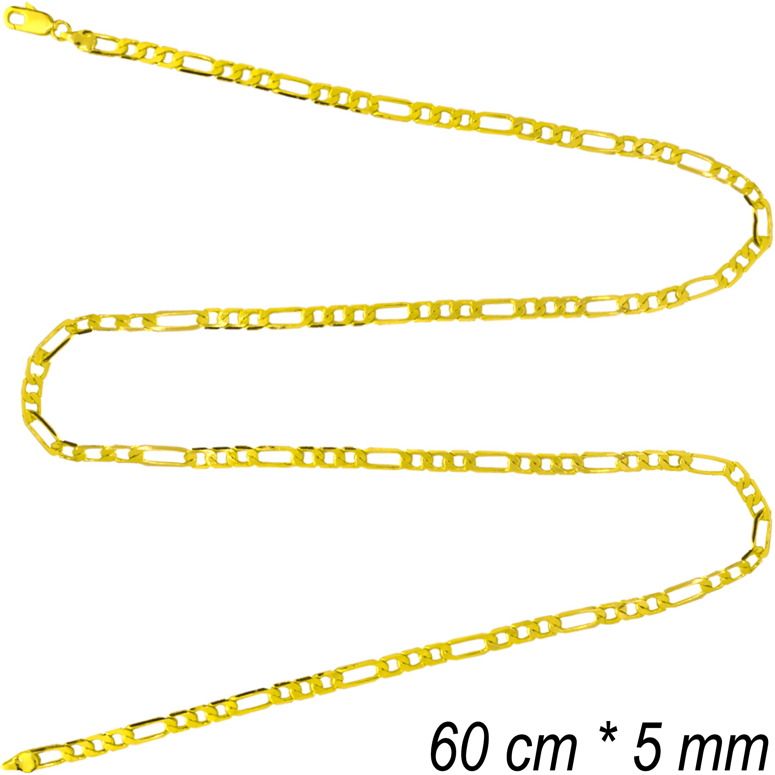 Cadena Figaro Oro Laminado 14k Elegante Hombre Mujer 5mm - Imagen 12