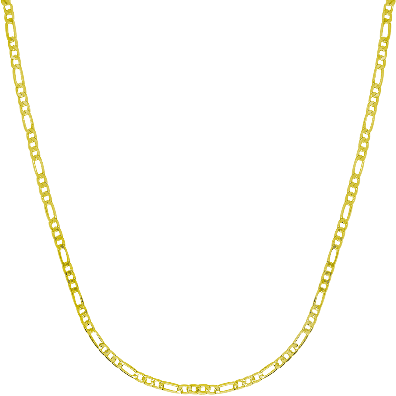 Cadena Figaro Oro Laminado 14K 5mm unisex elegante con diseño 3x1 ideal para hombre y mujer.