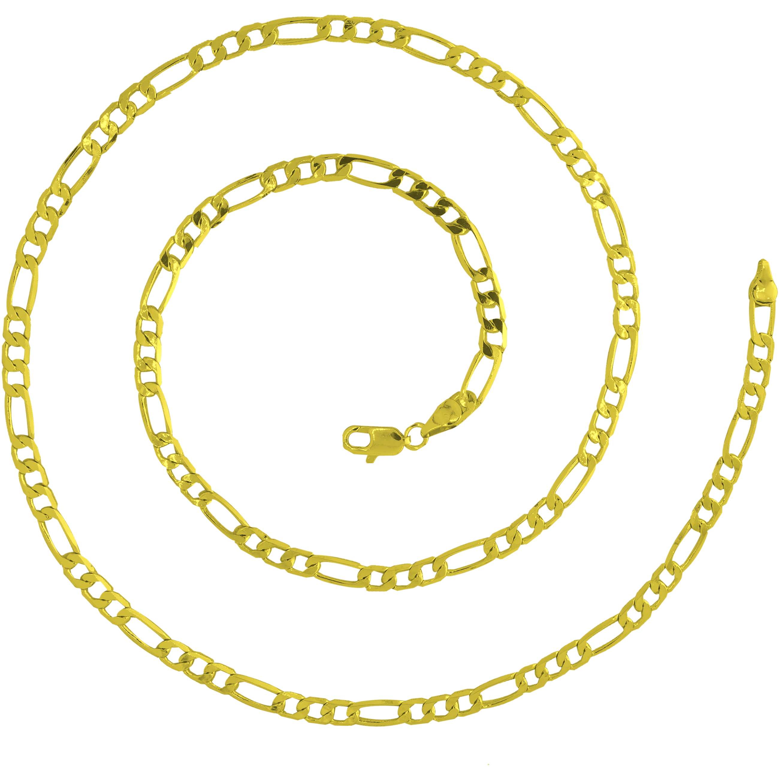 Cadena Figaro Oro Laminado 14K 5mm unisex elegante con diseño 3x1 ideal para hombre y mujer.