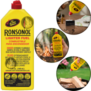 Combustible Ronsonol Zippo 148 ml para encendedores de mecha marca Zippo y Ronsonol encendido rápido fuego limpio poco olor lata metálica premium Made in USA MRO-99061-C24