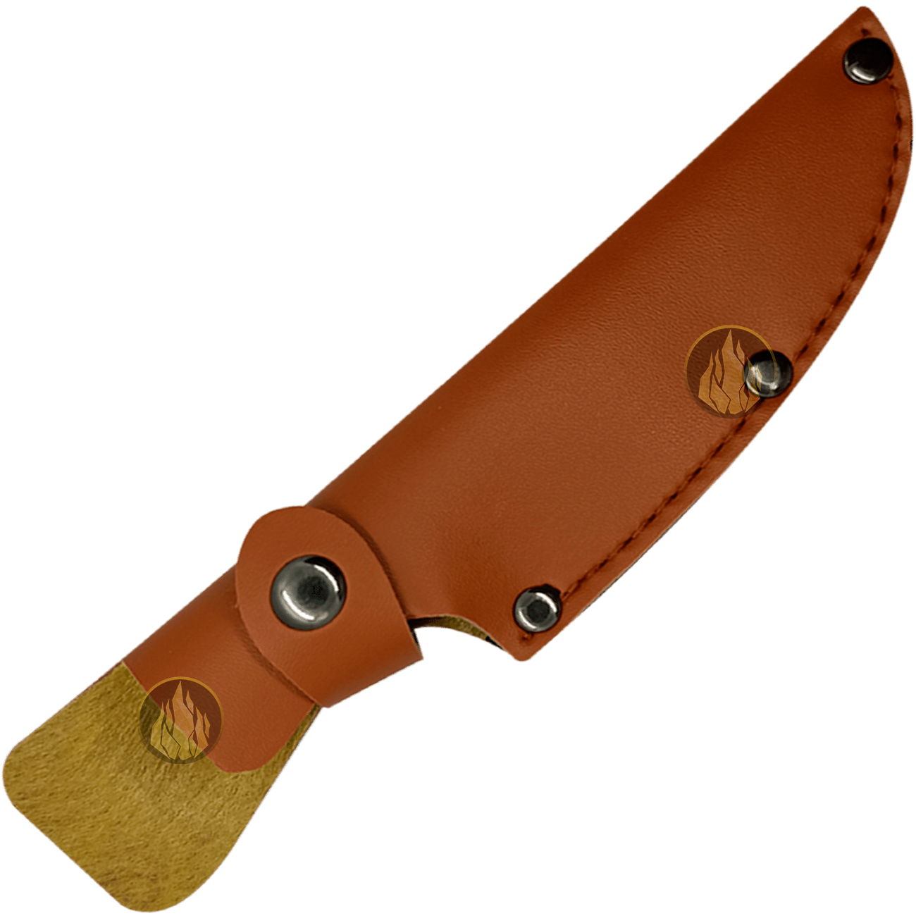 Cuchillo Imitación Cuerno con Funda de cuero sintético hoja afilada de acero inoxidable 420 estilo caza y supervivencia. 9395