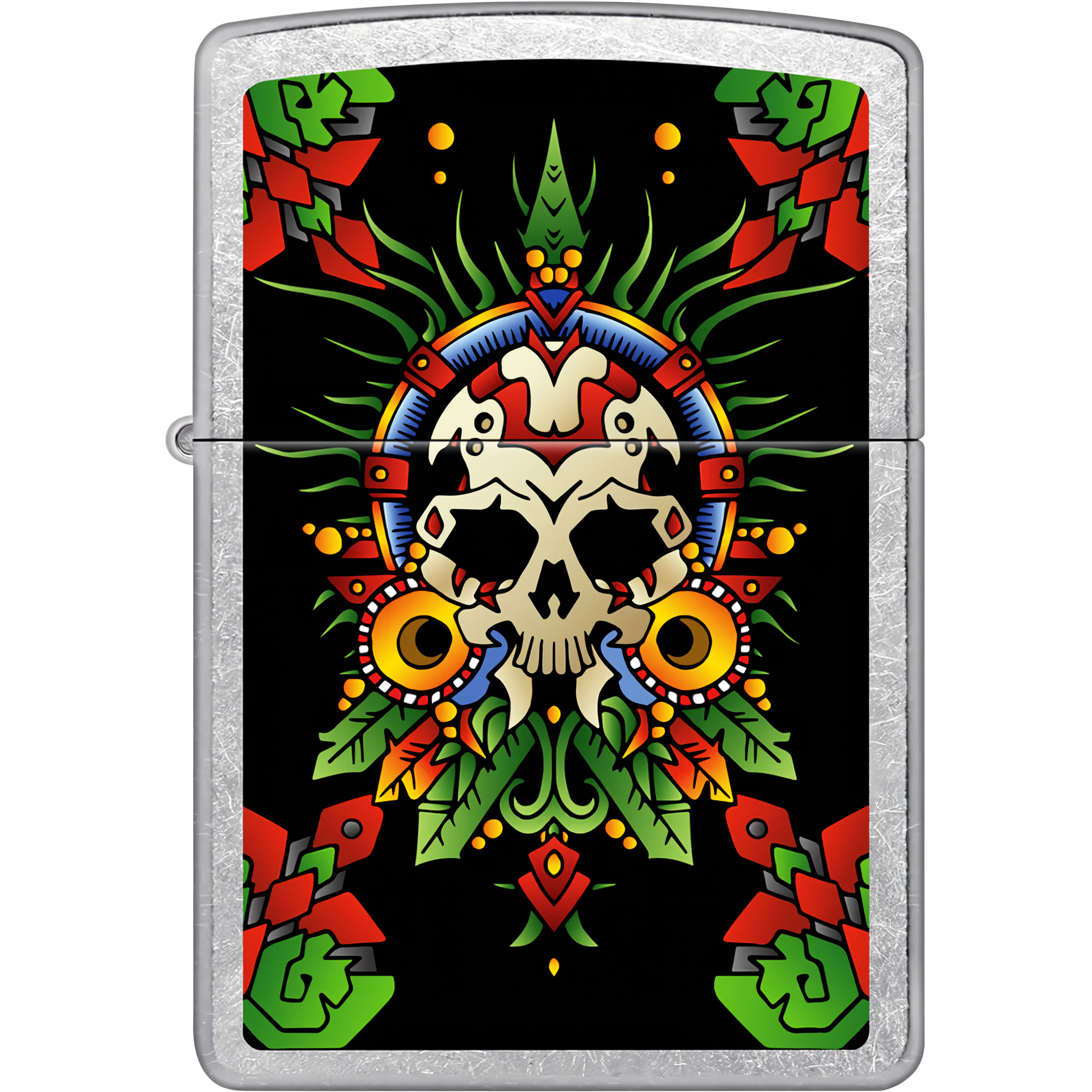 Encendedor Zippo Mictlantecuhtli Diseña Tu México a prueba de viento, mechero original Zippo fabricado en USA. MZ207-MEX38