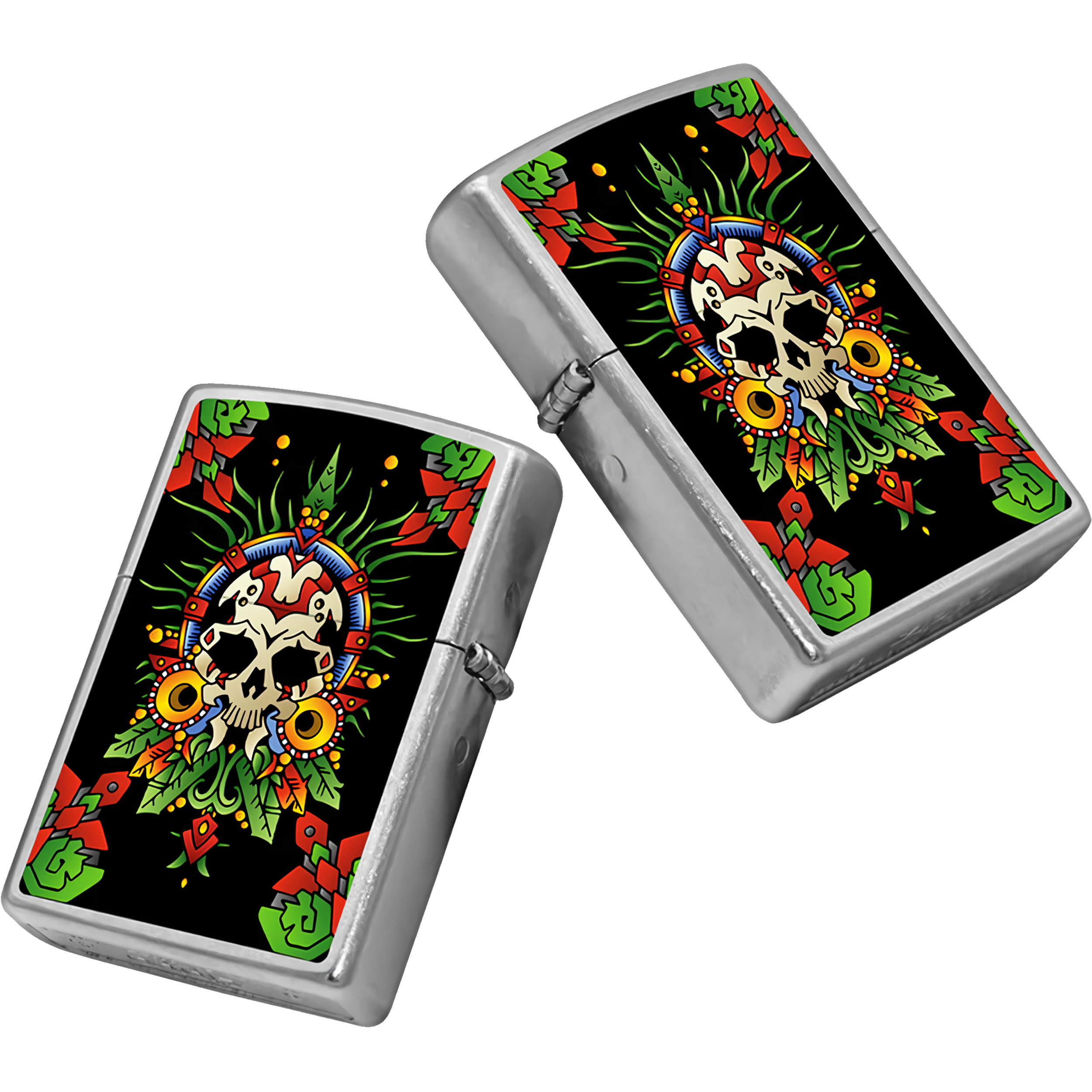 Encendedor Zippo Mictlantecuhtli Diseña Tu México a prueba de viento, mechero original Zippo fabricado en USA. MZ207-MEX38