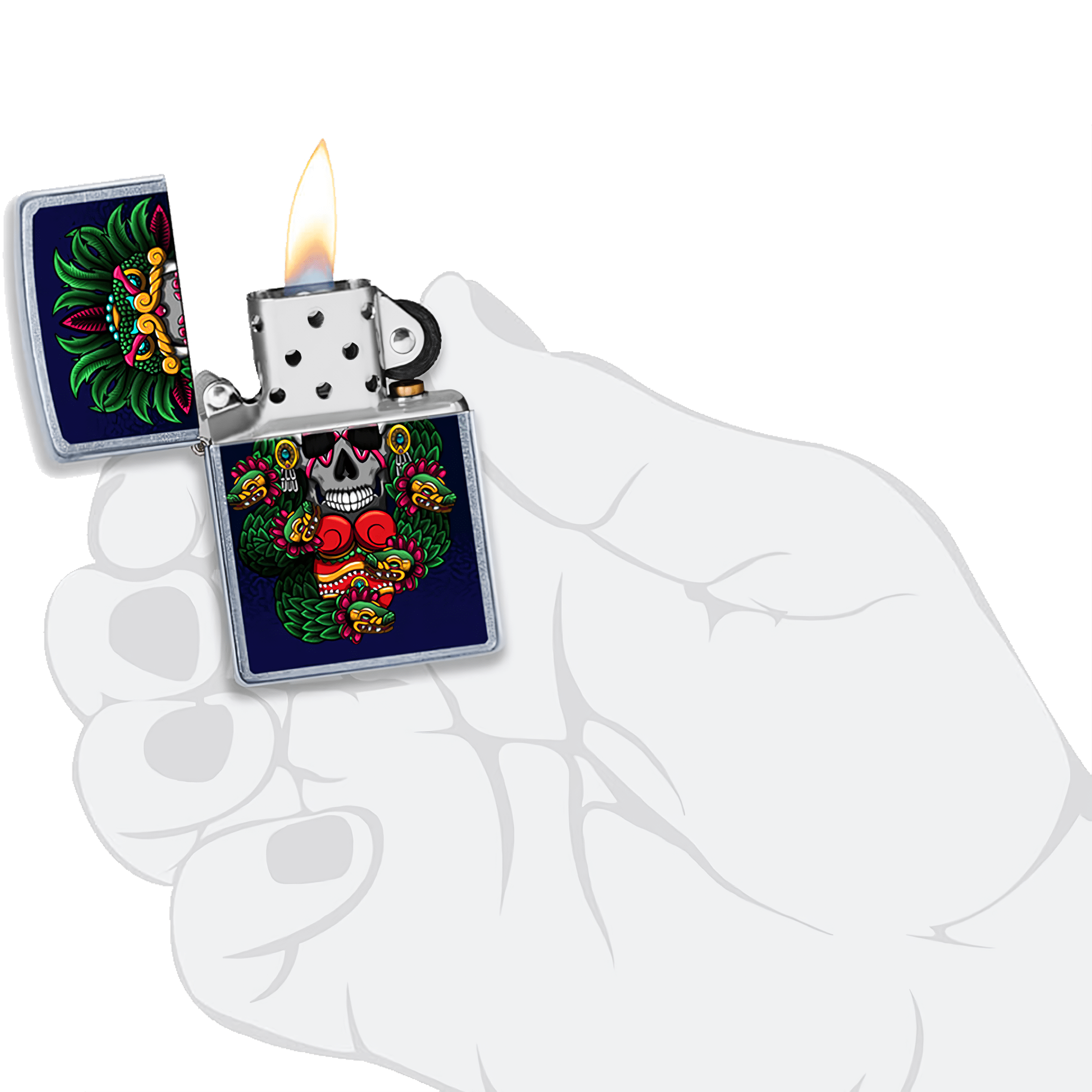 Encendedor Zippo Creadora de Estrellas Diseña Tu México modelo MZ207-MEX24 marca Zippo, diseño original a prueba de viento, fabricado en USA con caja ecológica.