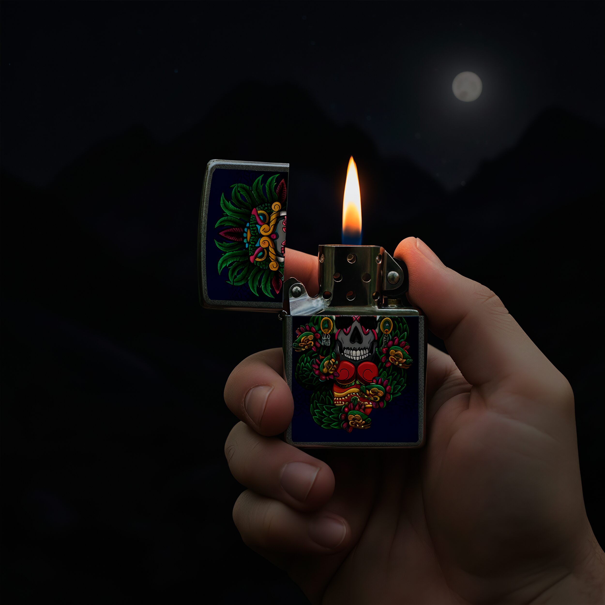 Encendedor Zippo Creadora de Estrellas Diseña Tu México modelo MZ207-MEX24 marca Zippo, diseño original a prueba de viento, fabricado en USA con caja ecológica.
