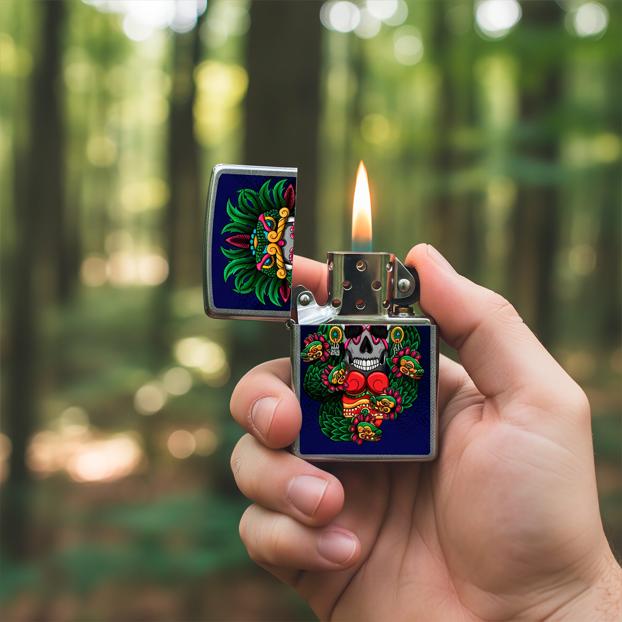 Encendedor Zippo Creadora de Estrellas Diseña Tu México modelo MZ207-MEX24 marca Zippo, diseño original a prueba de viento, fabricado en USA con caja ecológica.