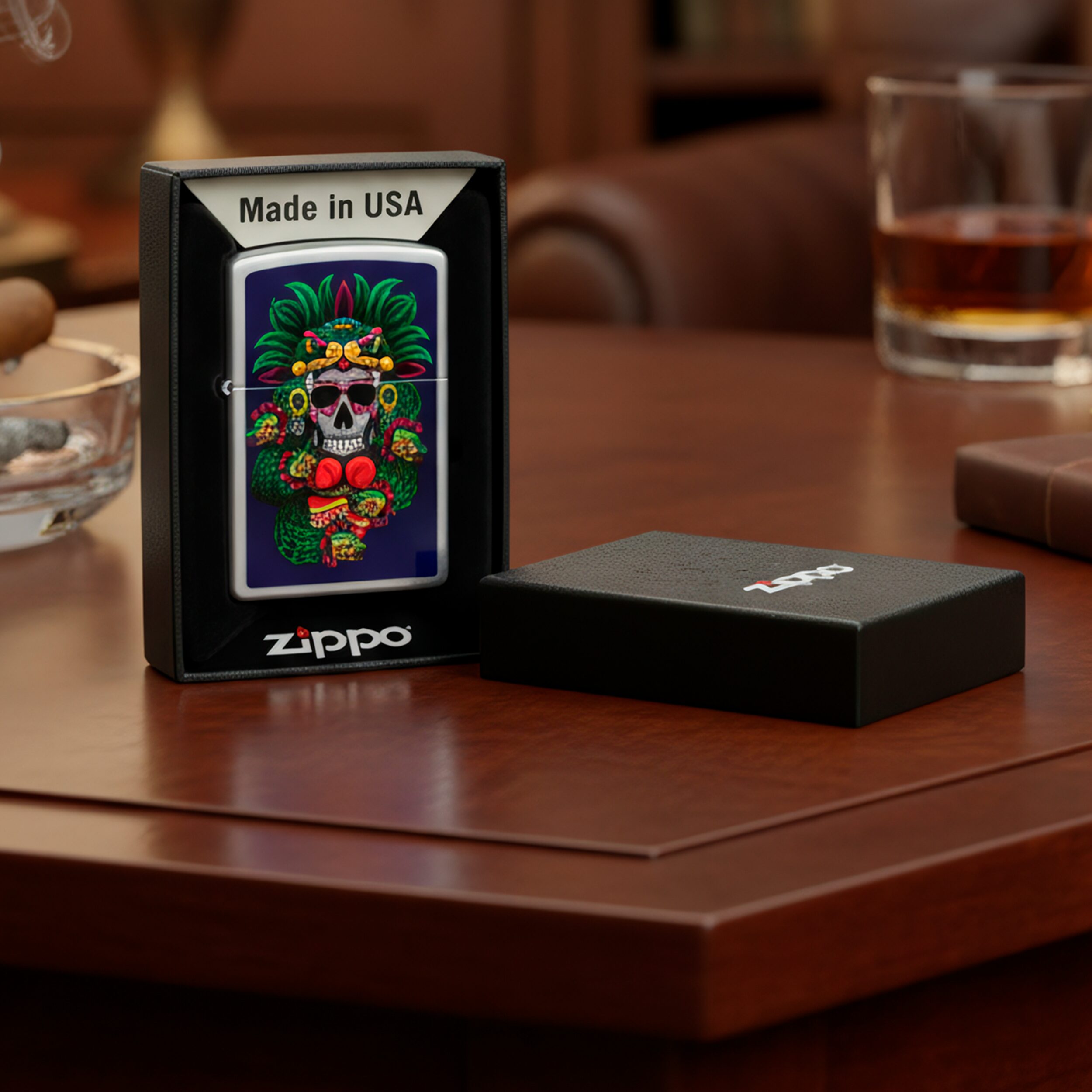 Encendedor Zippo Creadora de Estrellas Diseña Tu México modelo MZ207-MEX24 marca Zippo, diseño original a prueba de viento, fabricado en USA con caja ecológica.