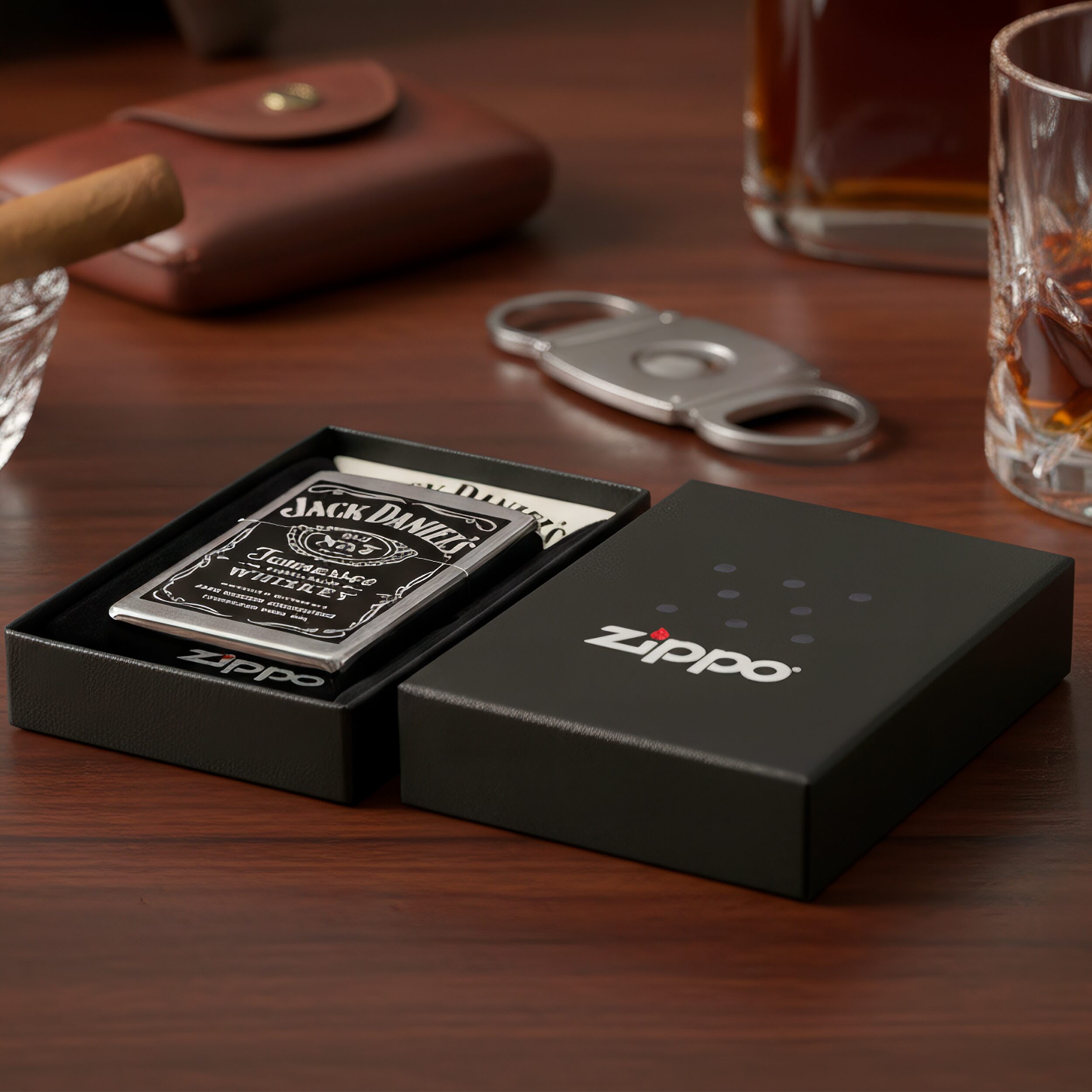 Encendedor Zippo Jack Daniels edición especial modelo MZ24779-09 original Made in USA con diseño a prueba de viento.