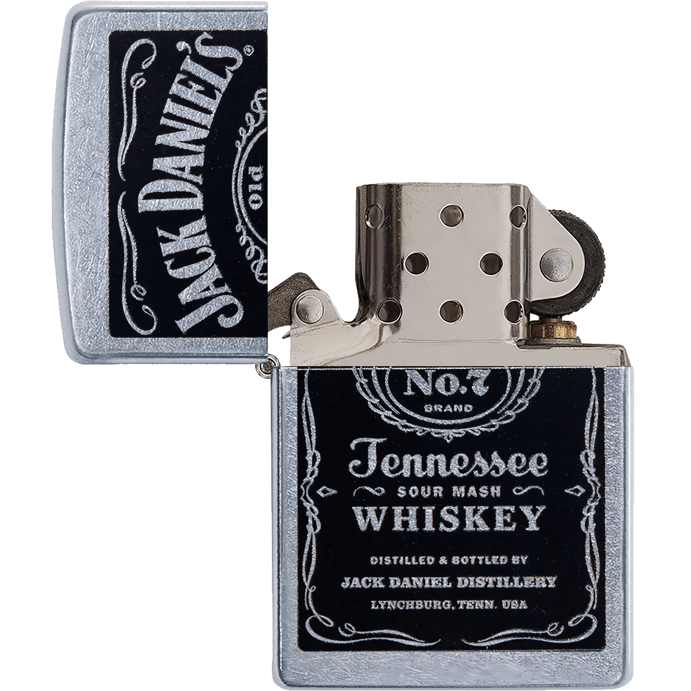Encendedor Zippo Jack Daniels edición especial modelo MZ24779-09 original Made in USA con diseño a prueba de viento.