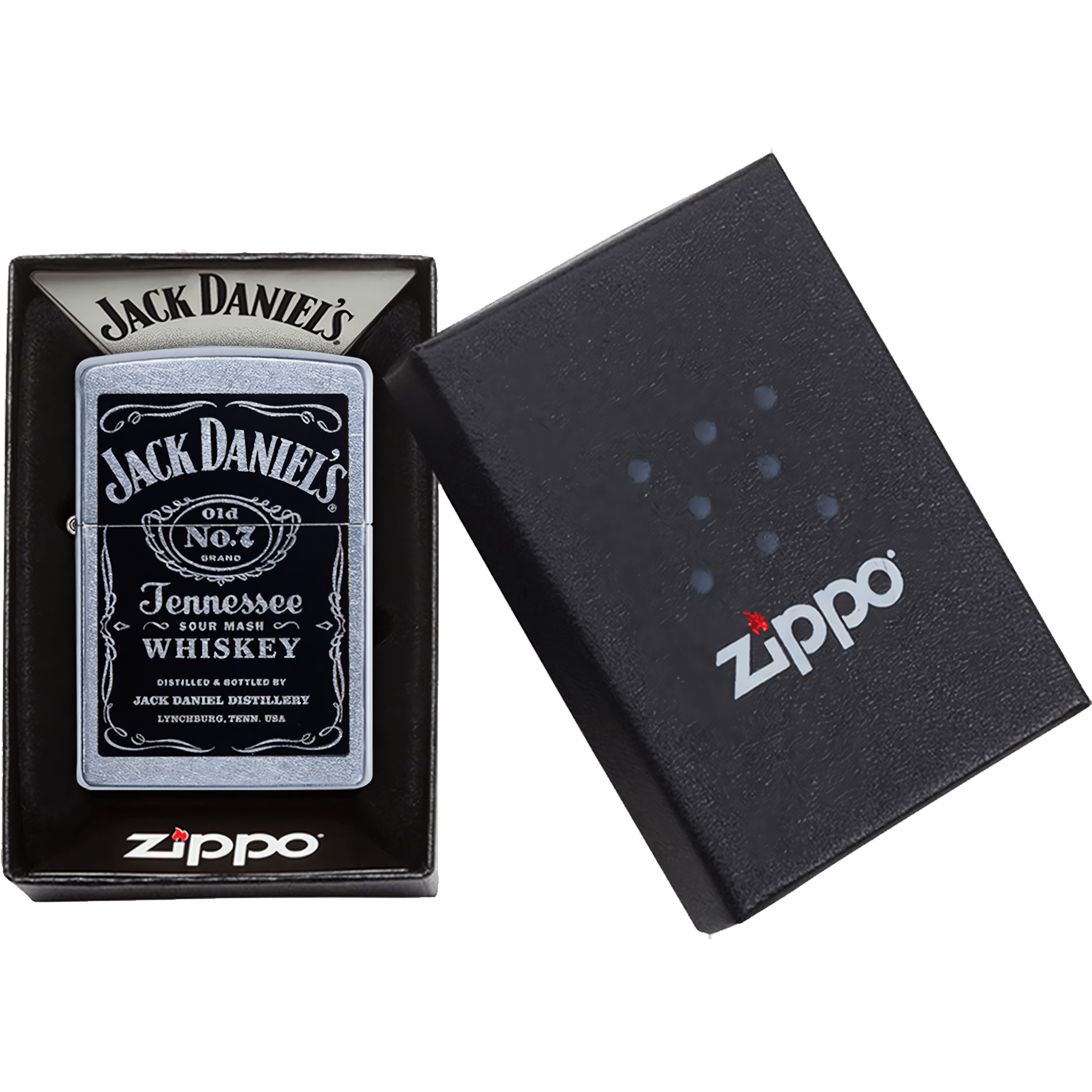 Encendedor Zippo Jack Daniels edición especial modelo MZ24779-09 original Made in USA con diseño a prueba de viento.