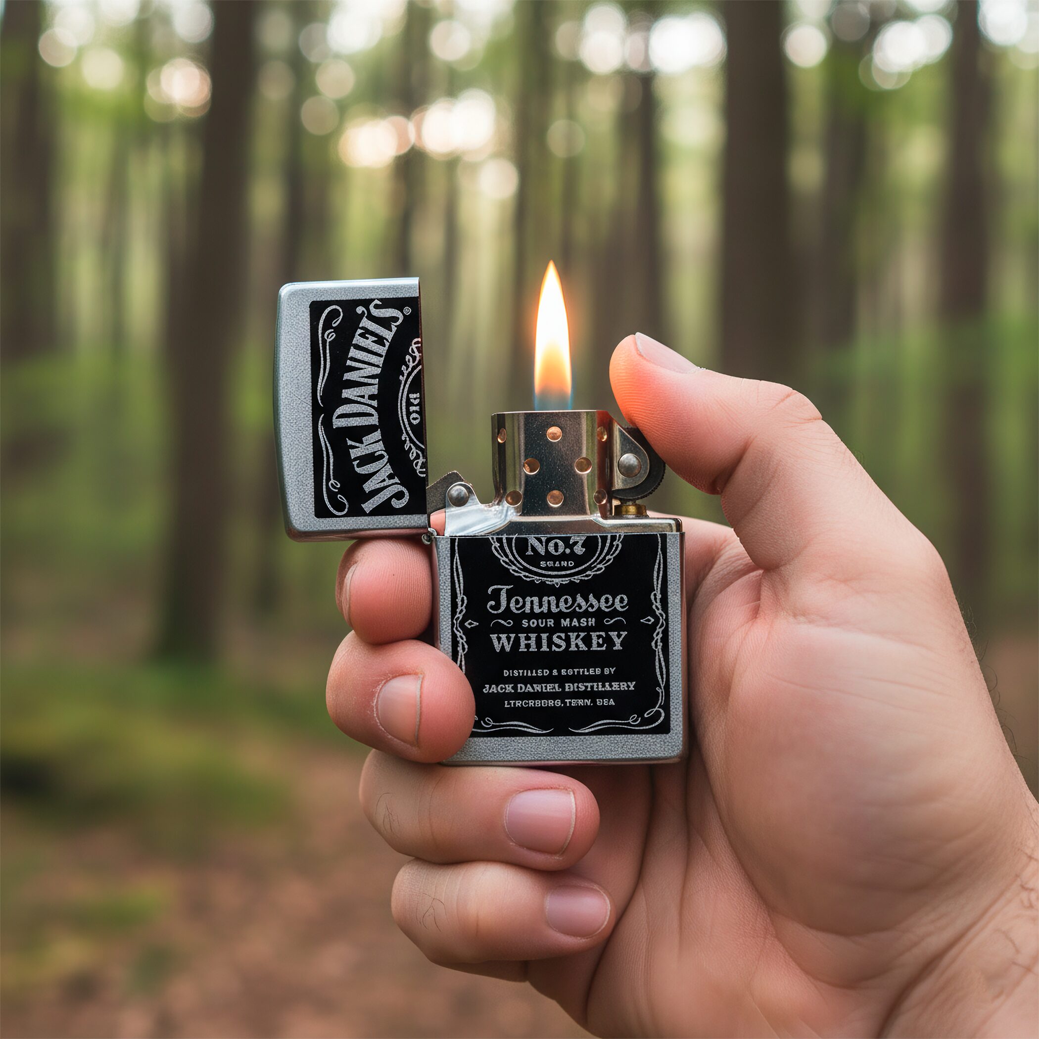 Encendedor Zippo Jack Daniels edición especial modelo MZ24779-09 original Made in USA con diseño a prueba de viento.