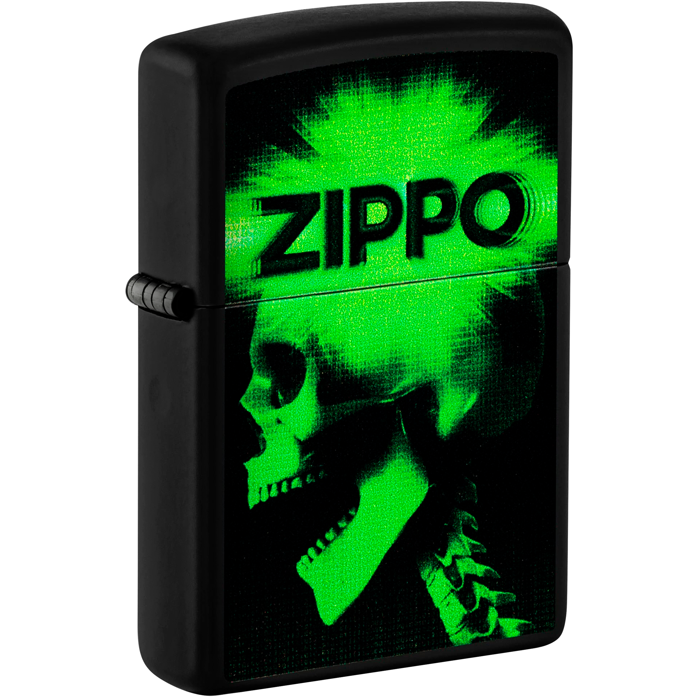 Encendedor Zippo Price Fighter calavera cibernética a prueba de viento, modelo MZ48485 fabricado en USA.