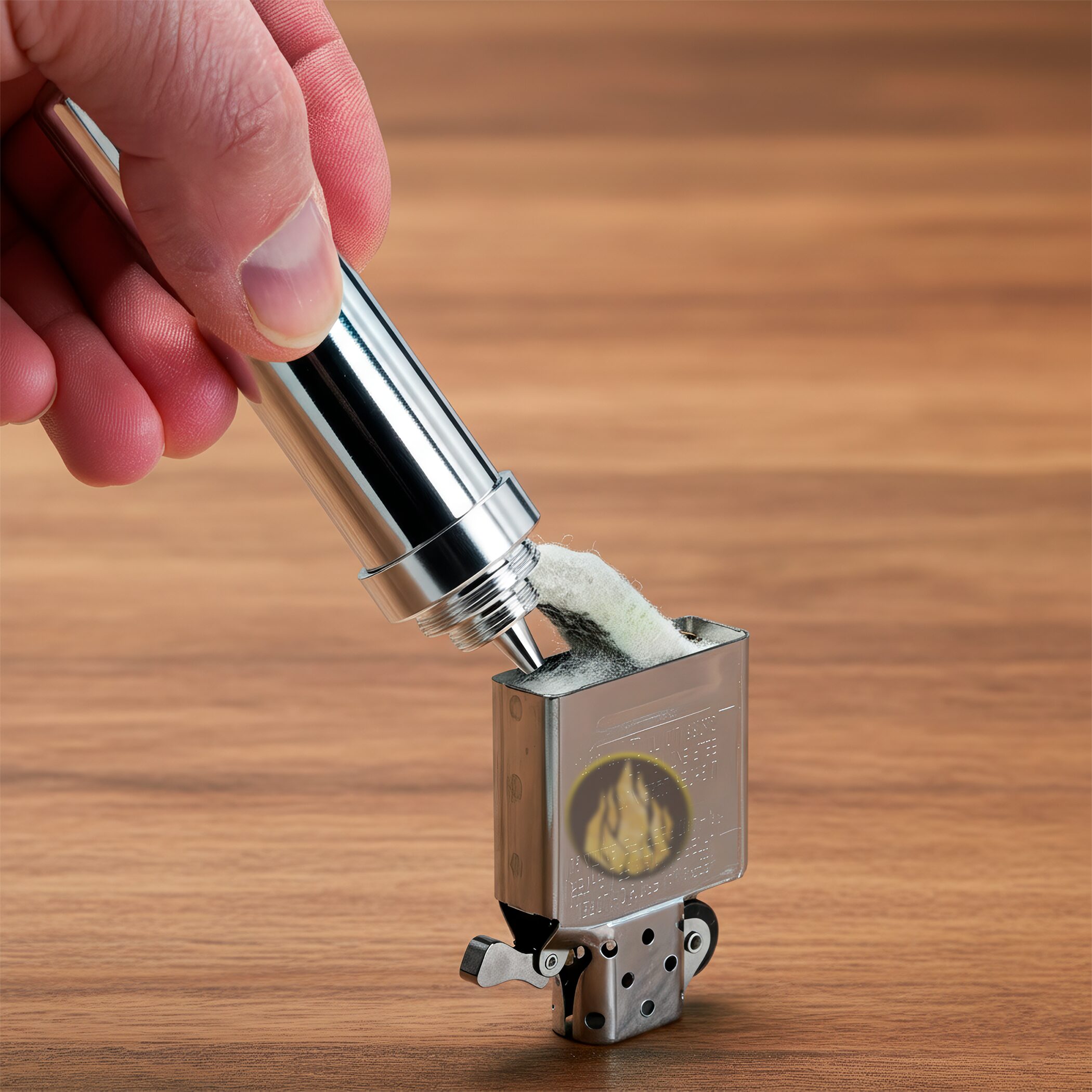 Surtidor De Combustible Zippo de aluminio con sellado hermético y llavero para transportar gasolina blanca. MZ121503