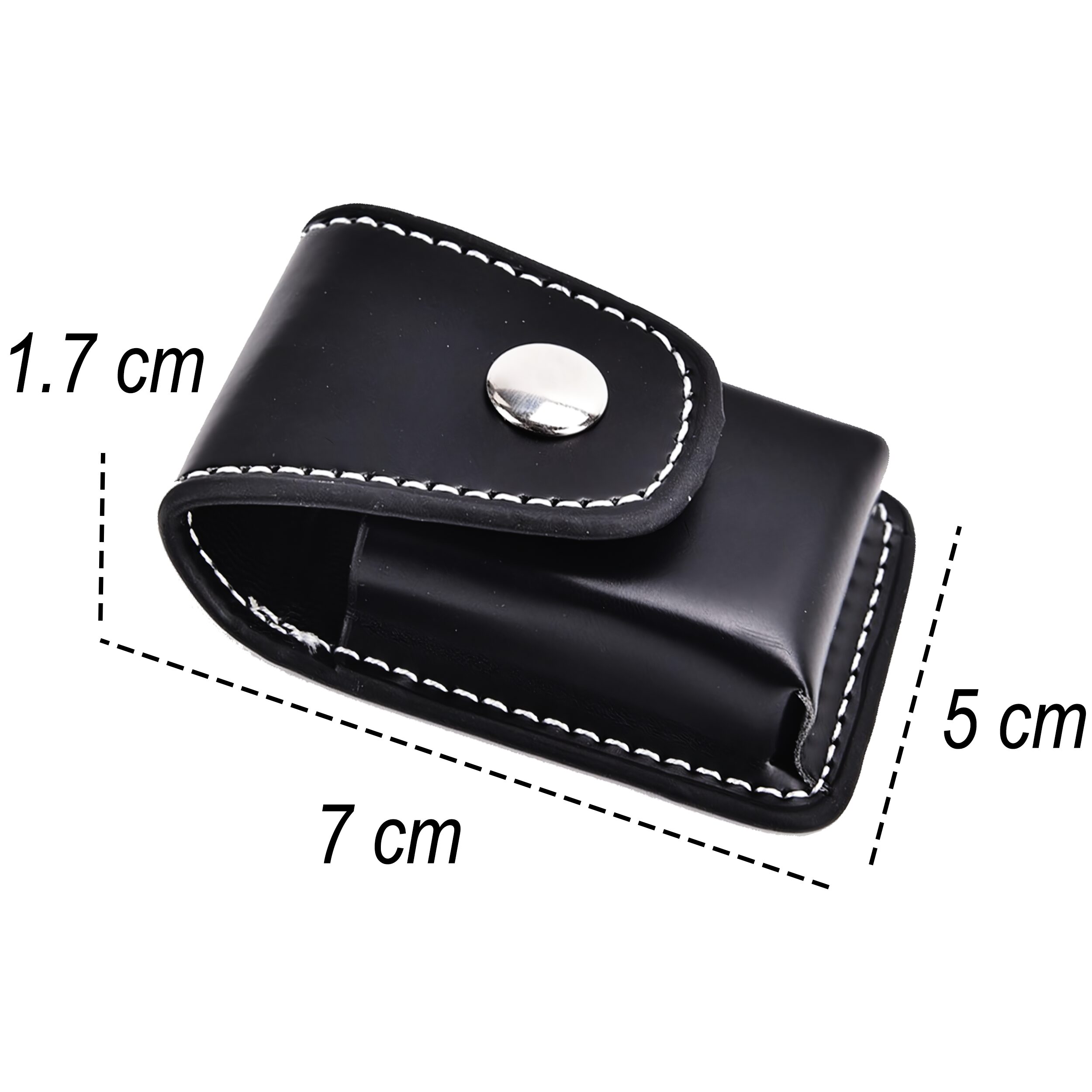 Funda Encendedor Zippo de cuero sintético con cremallera, ideal para cinturón, marca Caracter Fuego. FZG