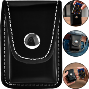 Funda Encendedor Zippo de cuero sintético con cremallera, ideal para cinturón, marca Caracter Fuego. FZG