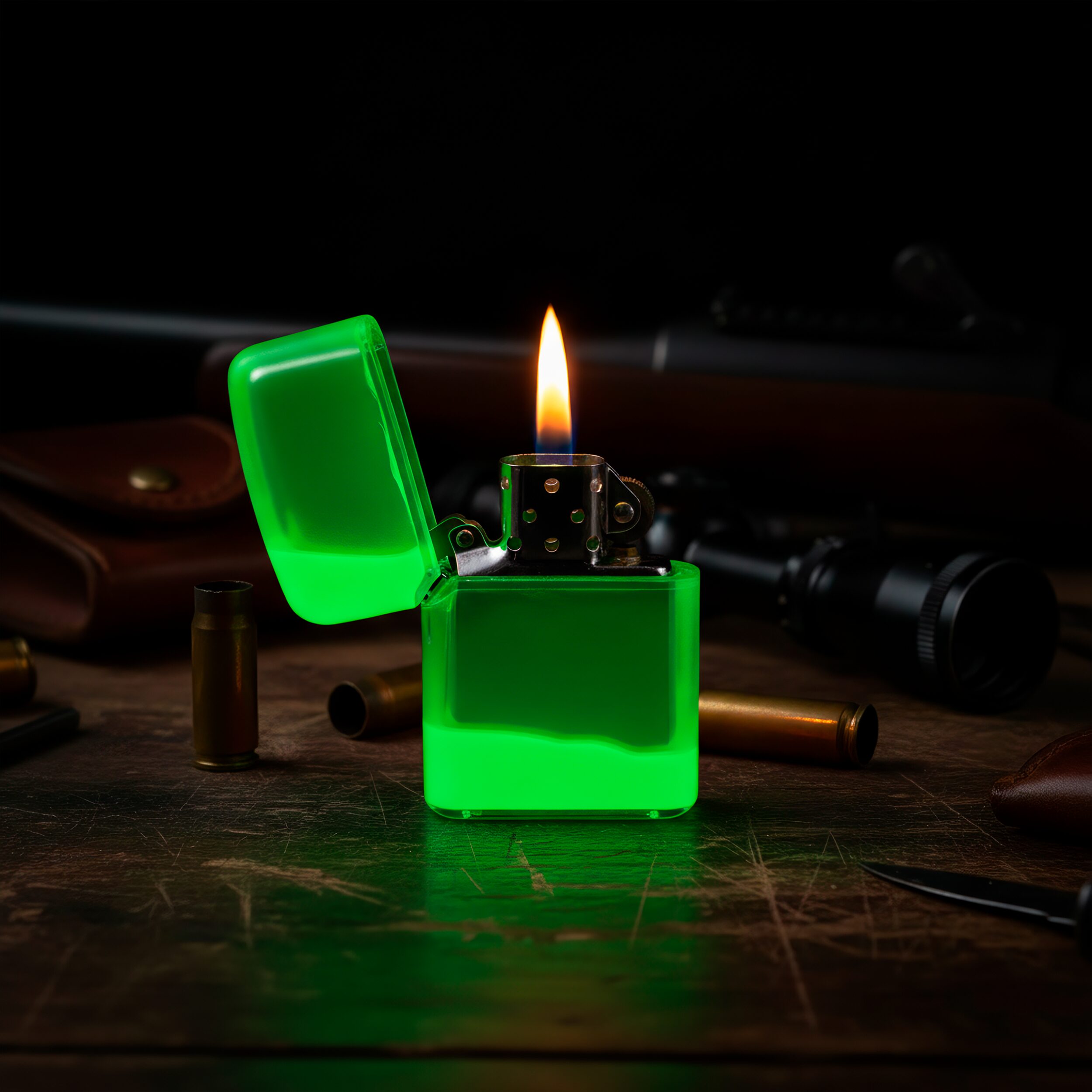 Funda P/ Encendedor Zippo luminosa que brilla en la oscuridad, funda protectora de plástico resistente compatible con encendedores Zippo lisos, accesorio visible y seguro. VERDE RAV-FUN-06