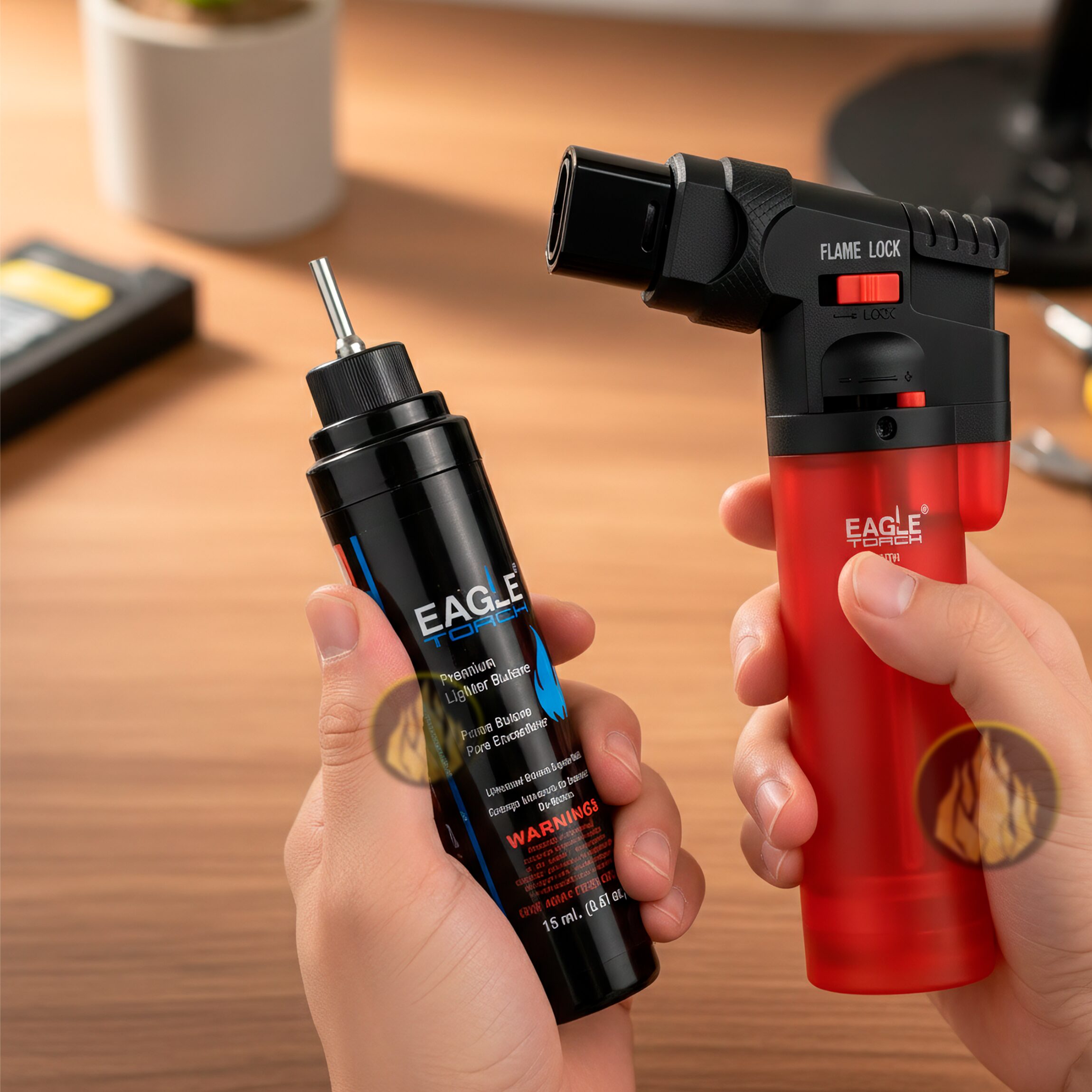 Gas Butano Premium 18 ml marca Eagle Torch para recargar encendedores Clipper y Zippo, lata portátil para encendedor de butano uso diario. OLI-G01