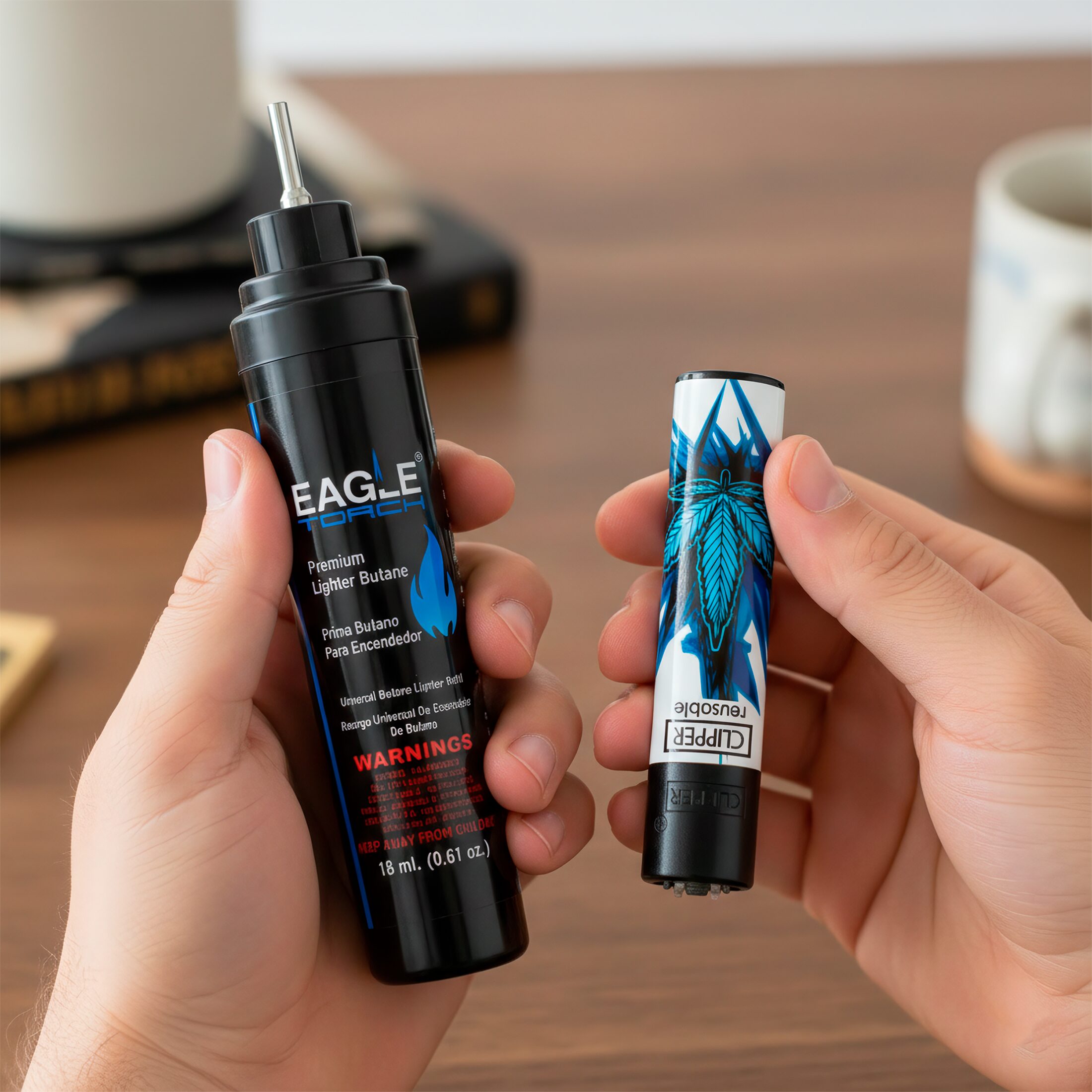 Gas Butano Premium 18 ml marca Eagle Torch para recargar encendedores Clipper y Zippo, lata portátil para encendedor de butano uso diario. OLI-G01