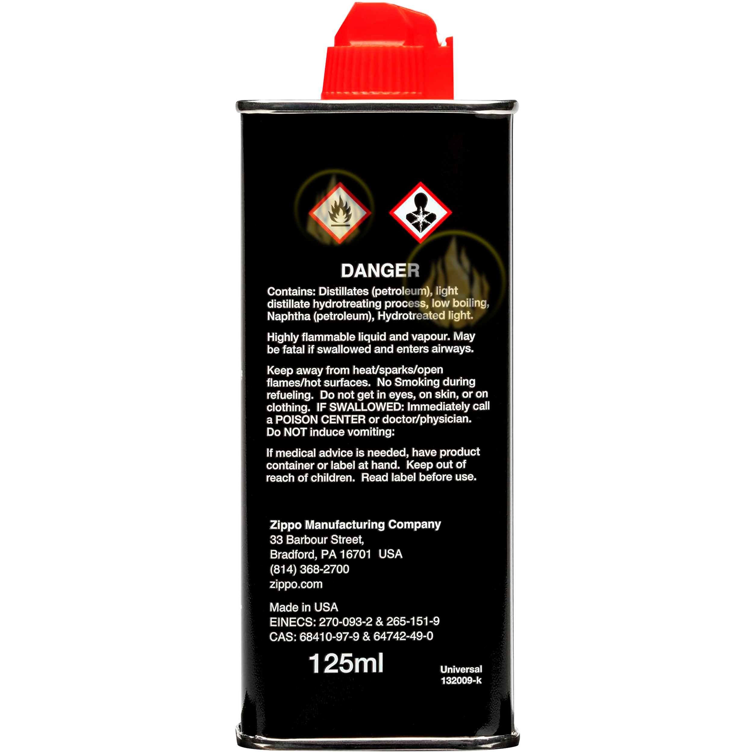 Combustible Original Zippo 125 ml con mecha y 6 piedras pedernal premium fabricado en USA. MZ3141-C24 MZ2425 MZ2406-C