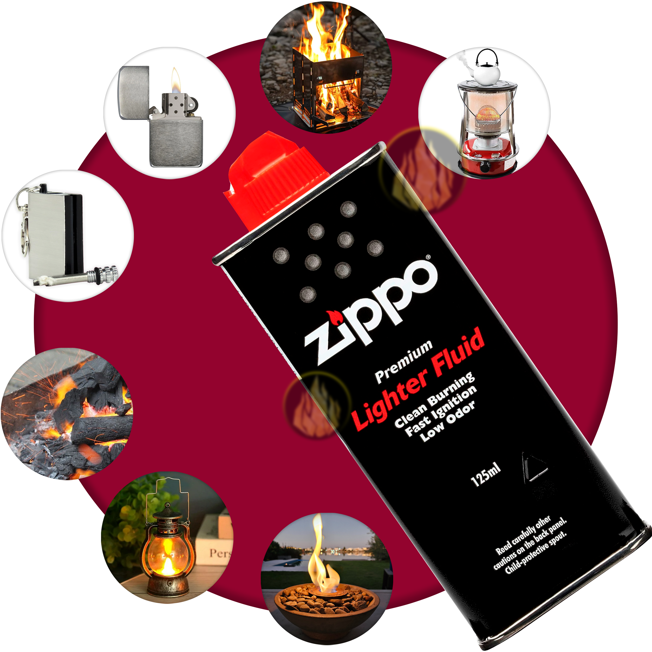 Combustible Original Zippo 125 ml con mecha y 6 piedras pedernal premium fabricado en USA. MZ3141-C24 MZ2425 MZ2406-C