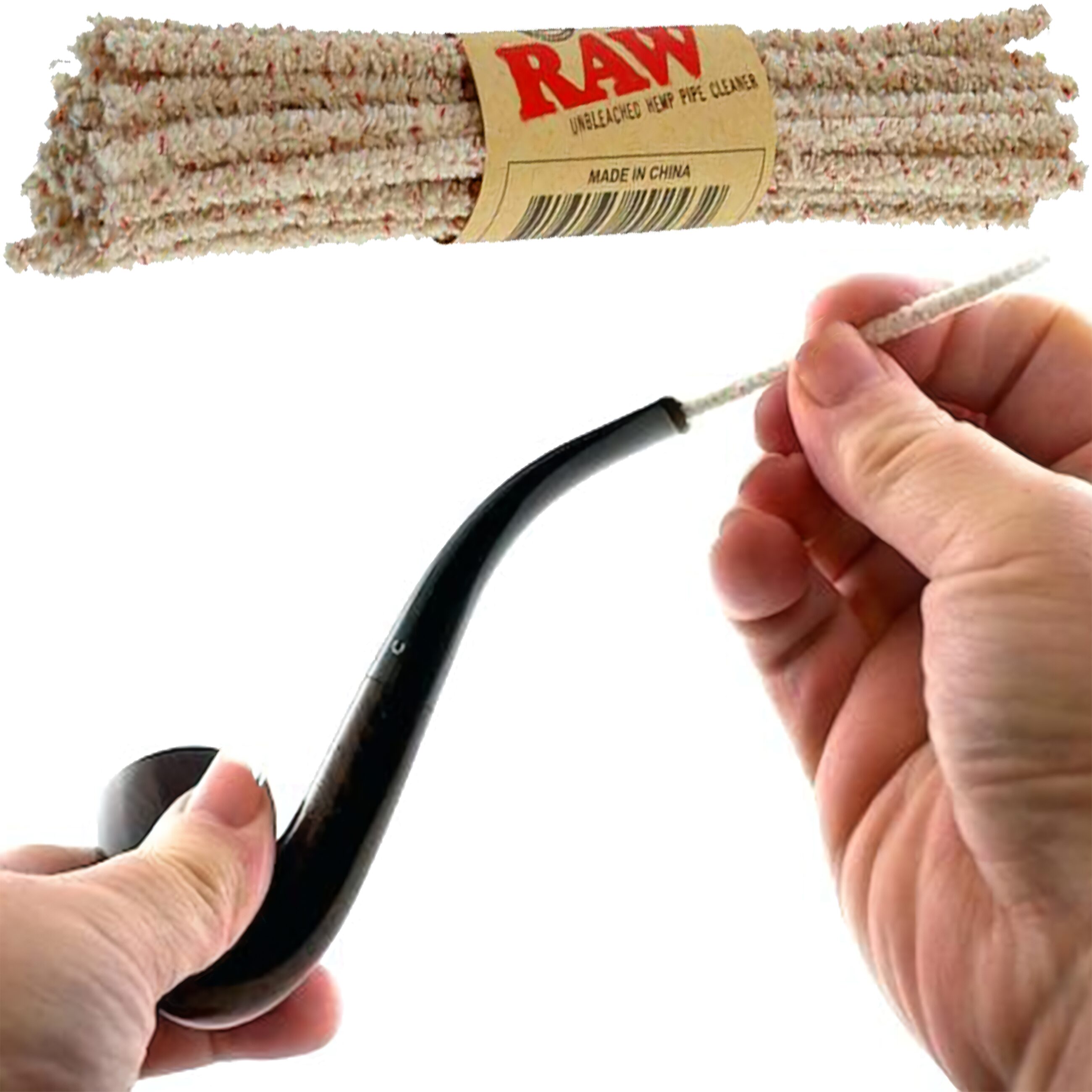 Limpia Pipas RAW mazo con 24 piezas abrasivas para eliminar suciedad y residuos en pipas.