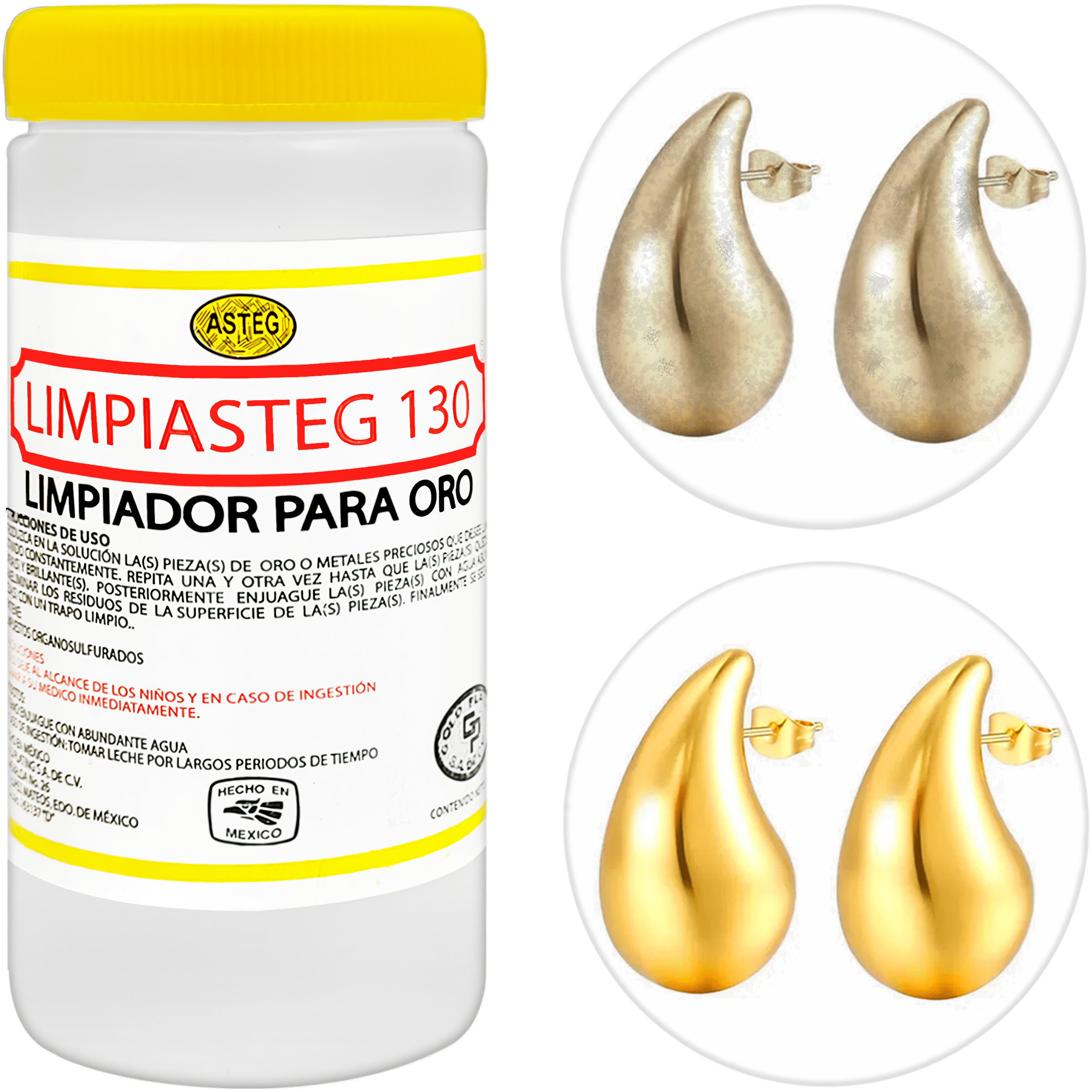 Limpiasteg Limpiador Joyas Oro 240 Ml marca Limpiasteg 130 para limpieza profunda de joyería de oro. 2643