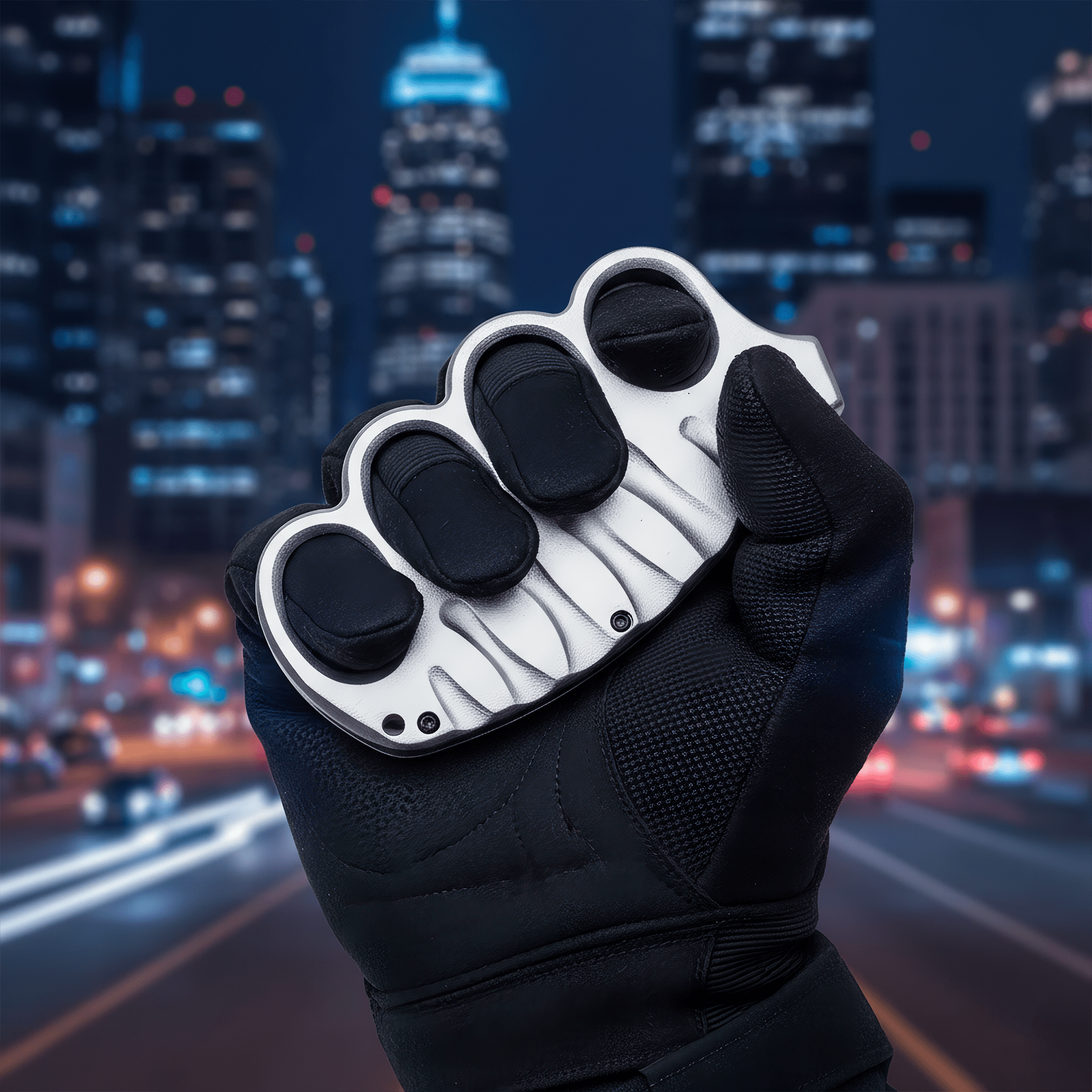 Manopla con Navaja marca Razor Tactical modelo RT 7137SL-1, navaja automática de acero inoxidable con hoja afilada de 9 cm y clip para fácil transporte.