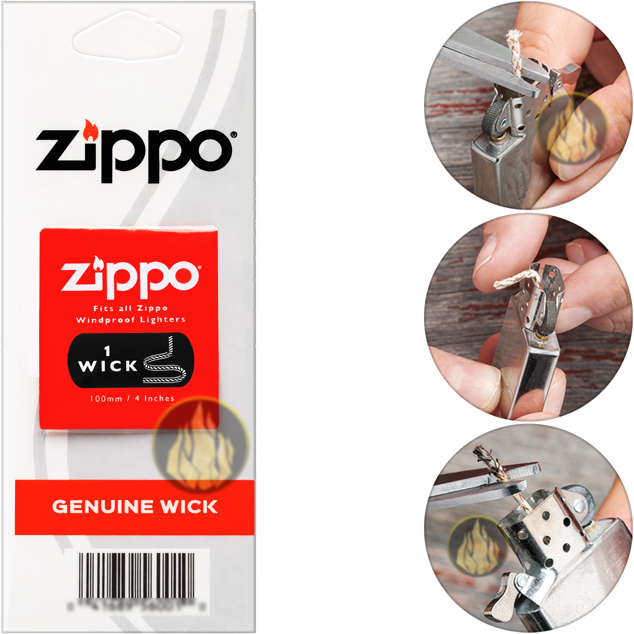 Mecha Encendedor Zippo original de algodón con alambre de cobre, repuesto oficial fabricado en Estados Unidos. MZ2425