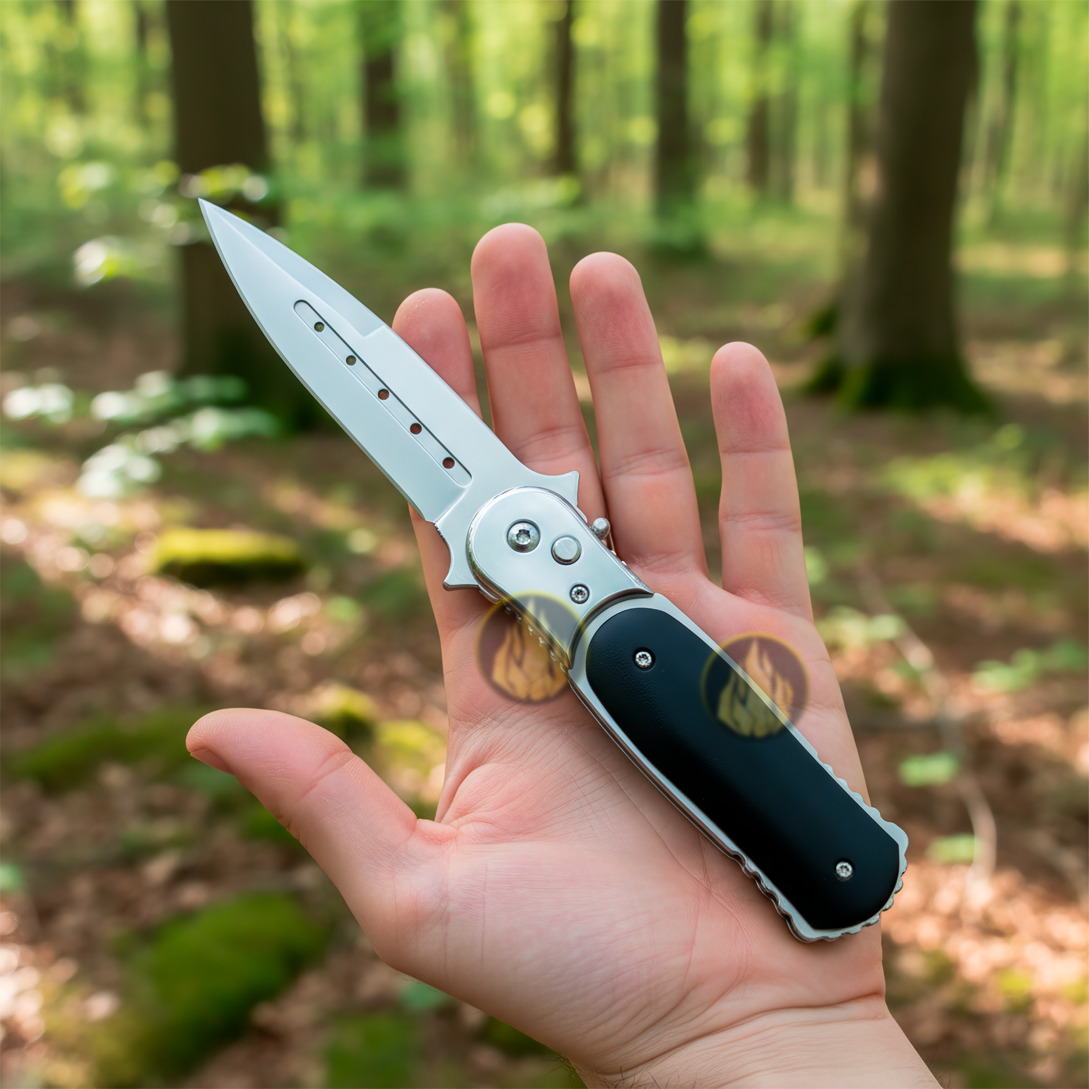 Navaja Automática Botón Cachas De Madera De Caza + Funda marca Lion Tools hoja lisa acero inoxidable 440 apertura automática botón seguro anti cierre mango madera negro funda nylon portación 7087