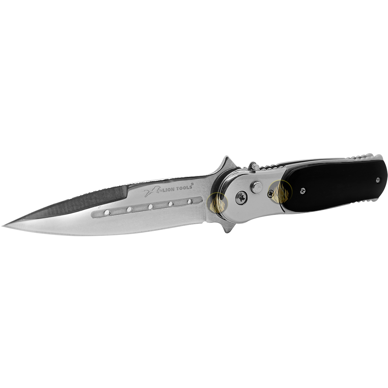 Navaja Automática Botón Cachas De Madera De Caza + Funda marca Lion Tools hoja lisa acero inoxidable 440 apertura automática botón seguro anti cierre mango madera negro funda nylon portación 7087