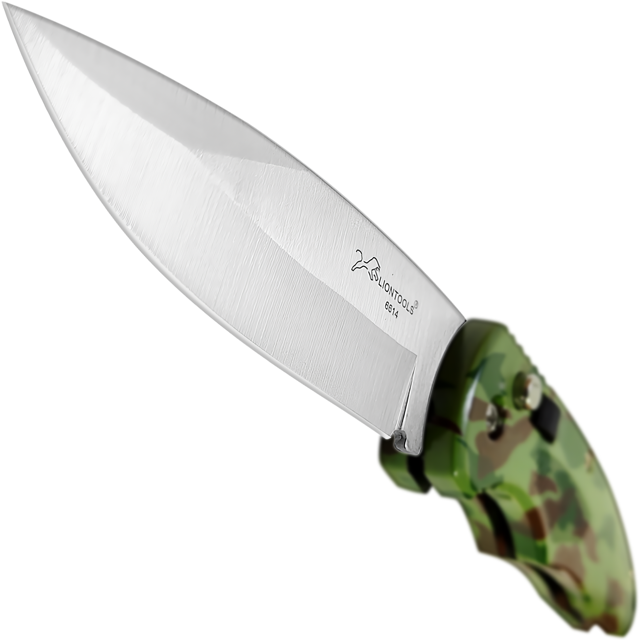 Navaja Automática Lion Tools estilo campismo con apertura de botón, hoja de acero inoxidable y clip para cinturón. 6614