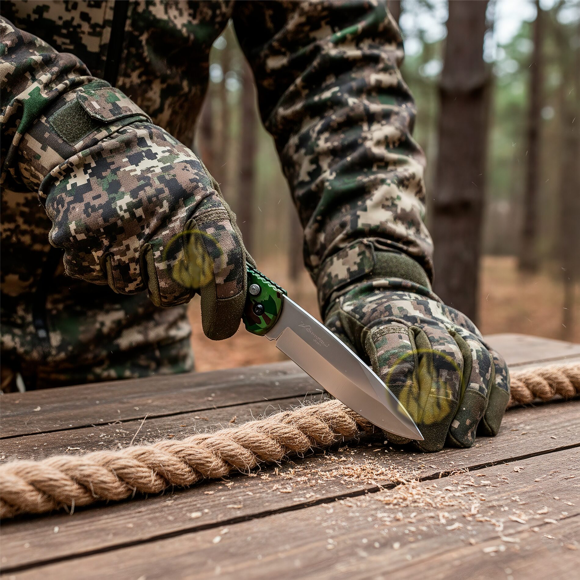 Navaja Automática Lion Tools estilo campismo con apertura de botón, hoja de acero inoxidable y clip para cinturón. 6614