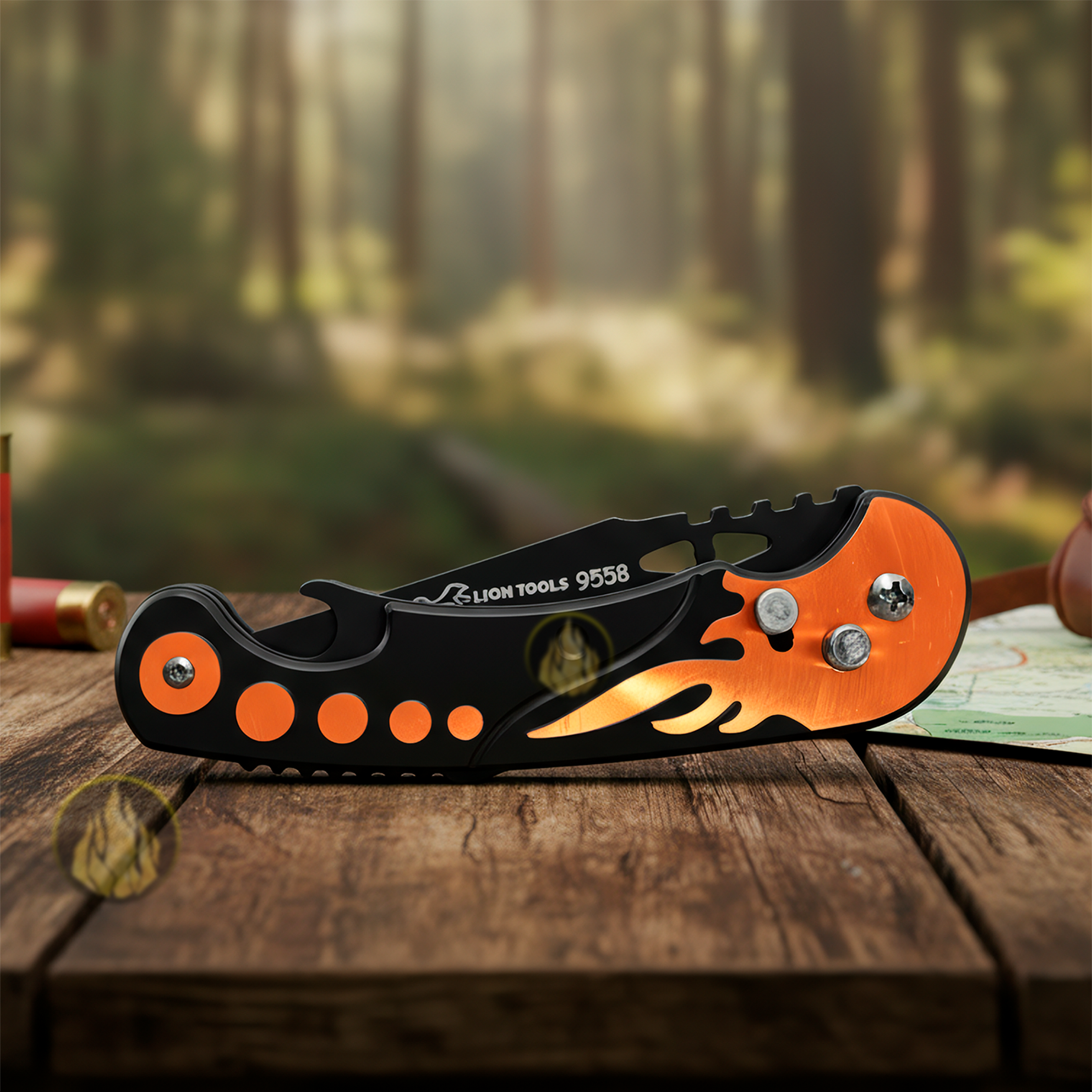 Navaja Automática De Acero Apertura De Botón Flamas - Image 7