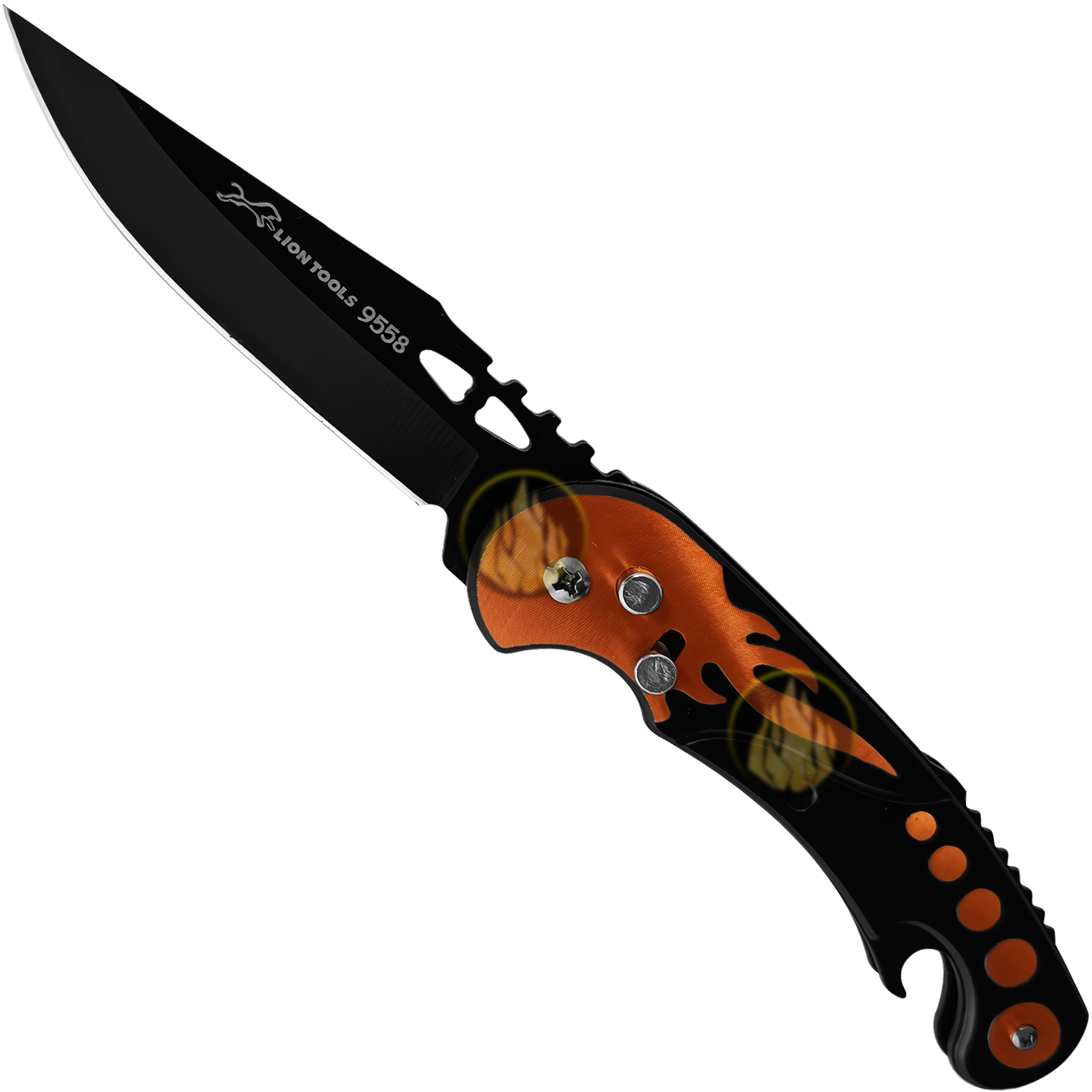 Navaja Automática De Acero Apertura De Botón Flamas - Image 4