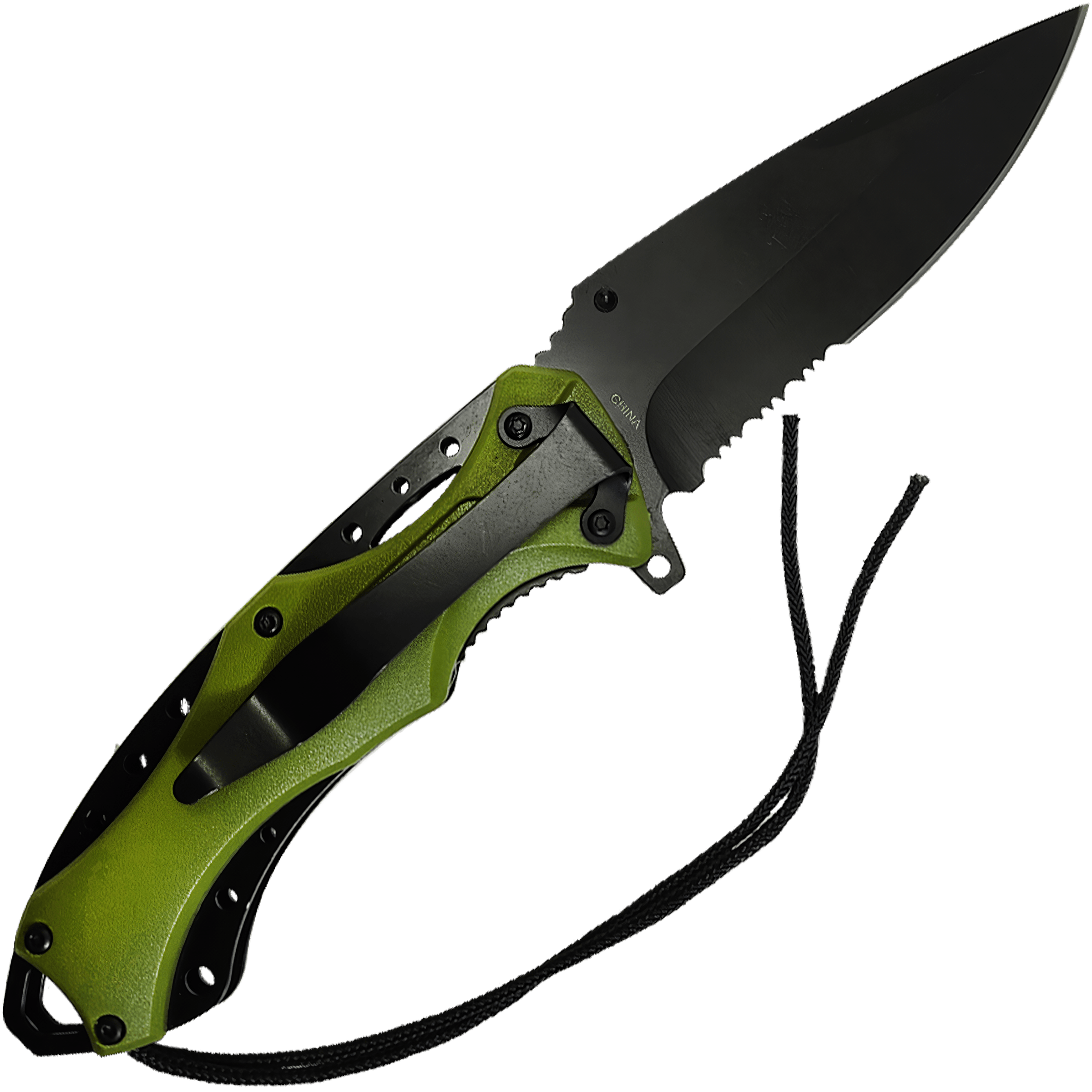 Navaja Automatica de Acero marca Razor Tactical modelo táctico militar, hoja 440 inoxidable de 9 cm con filo liso y dentado, clip de cinturón y diseño camuflaje para caza y supervivencia. RT 7022GN