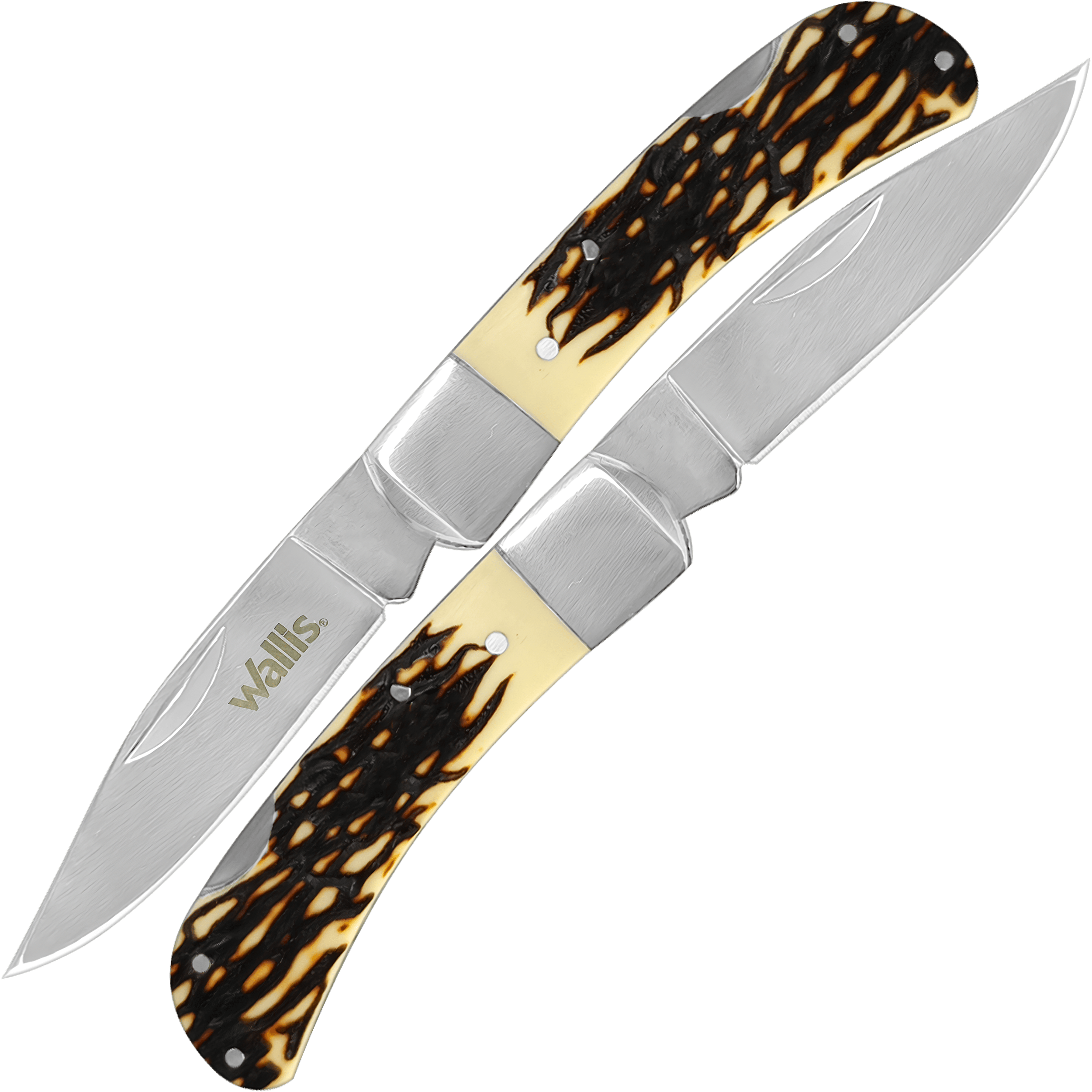 Navaja Cuerno De Venado Wallis modelo K901494 con hoja de acero inoxidable 3CR13 SS para caza y campismo. WA K901494