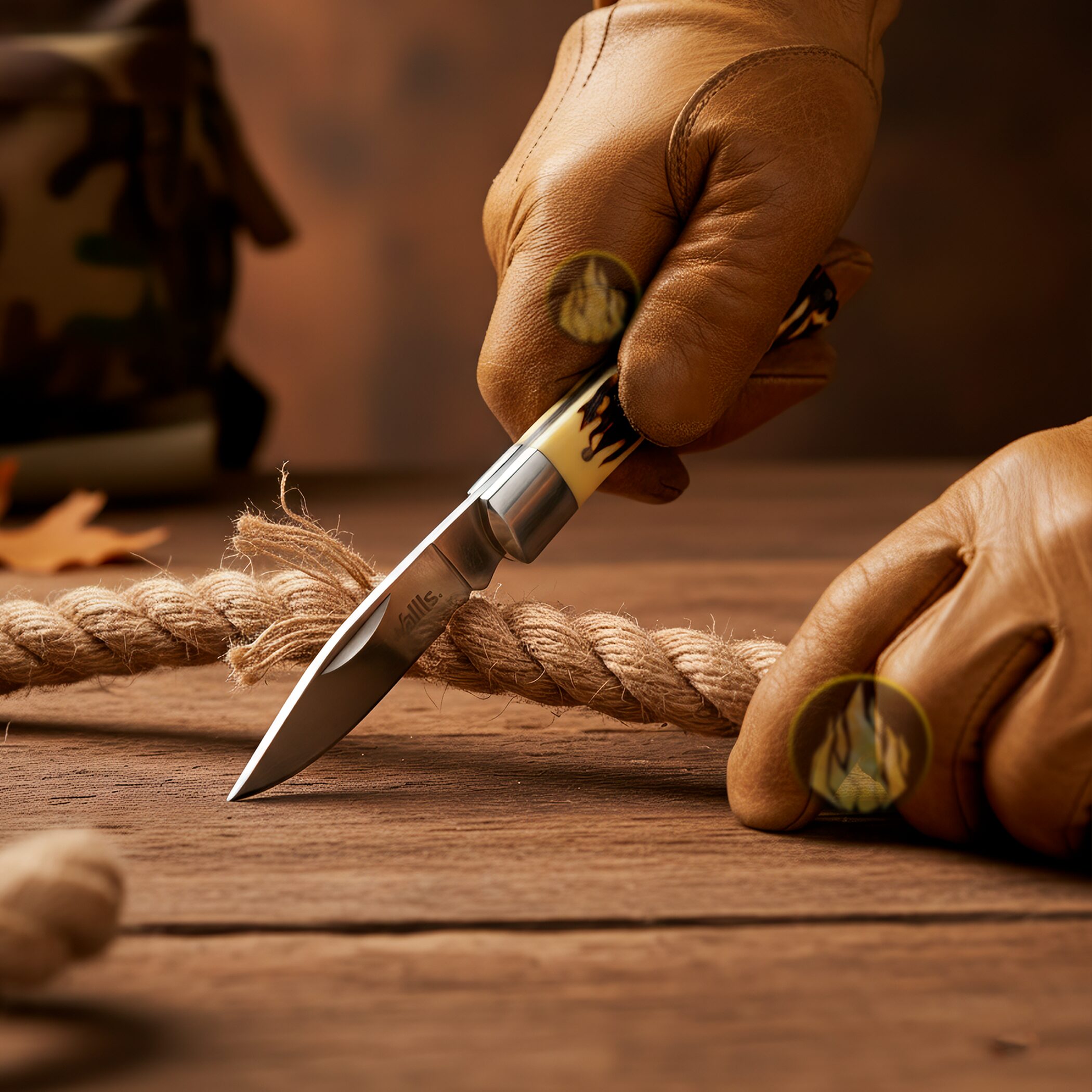 Navaja Cuerno De Venado Wallis modelo K901494 con hoja de acero inoxidable 3CR13 SS para caza y campismo. WA K901494