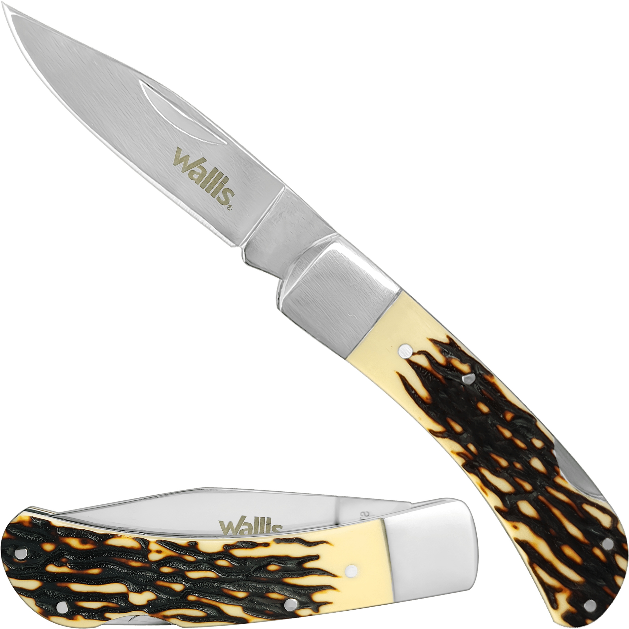 Navaja Cuerno De Venado Wallis modelo K901494 con hoja de acero inoxidable 3CR13 SS para caza y campismo. WA K901494