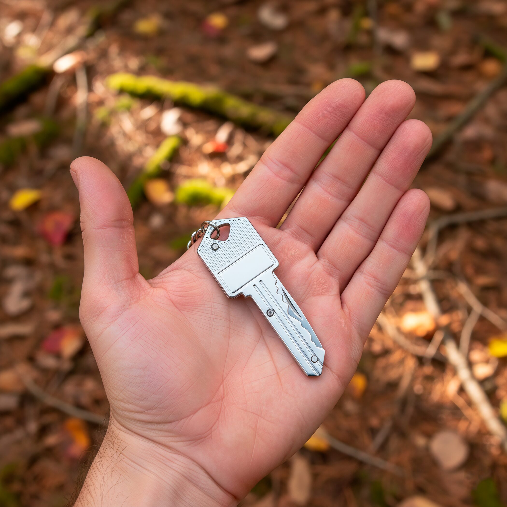 Navaja Llave Oculta marca Lion Tools modelo 9599, mini daga táctica de acero inoxidable 420 con hoja afilada de 5 cm y diseño tipo llave con llavero incluido.