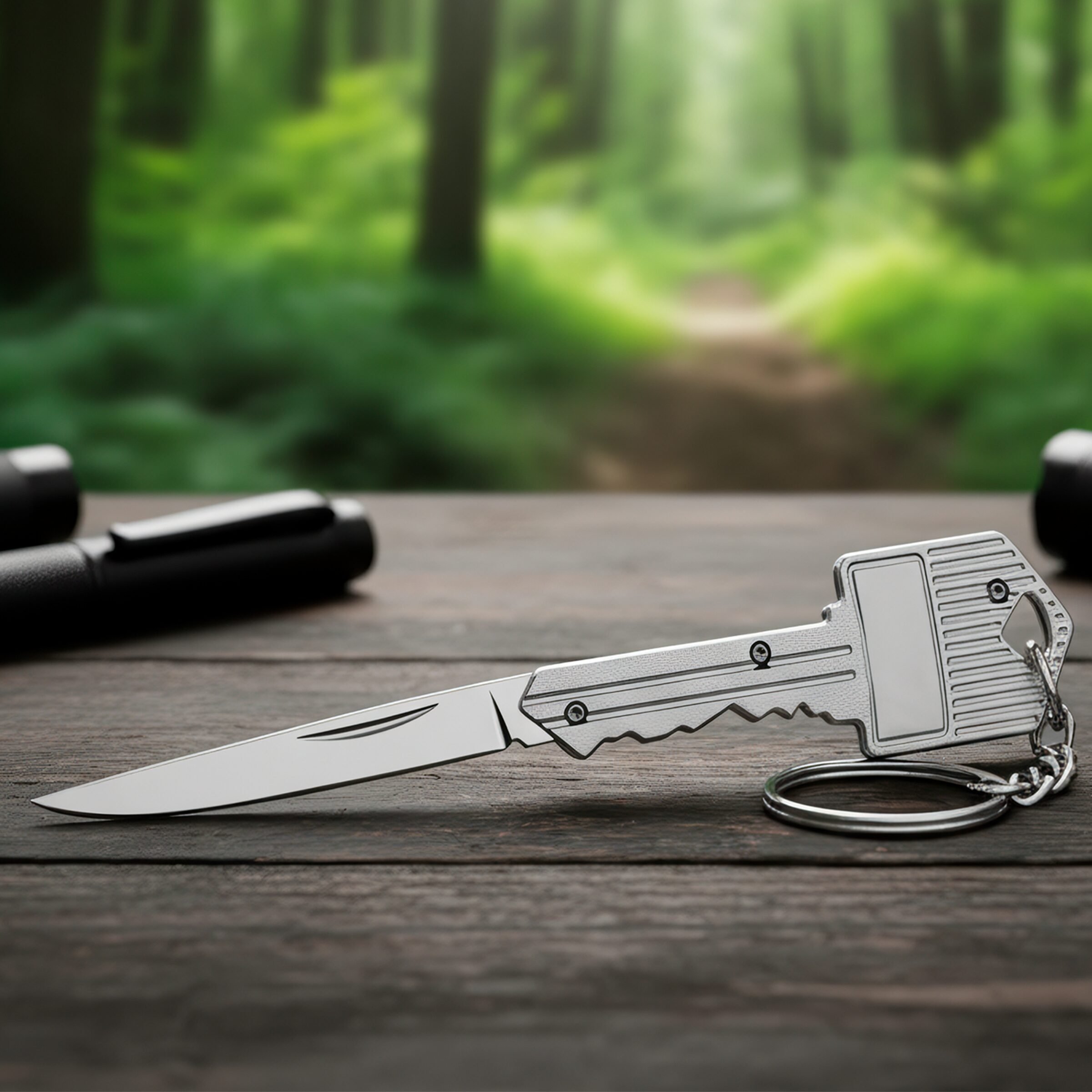 Navaja Llave Oculta marca Lion Tools modelo 9599, mini daga táctica de acero inoxidable 420 con hoja afilada de 5 cm y diseño tipo llave con llavero incluido.