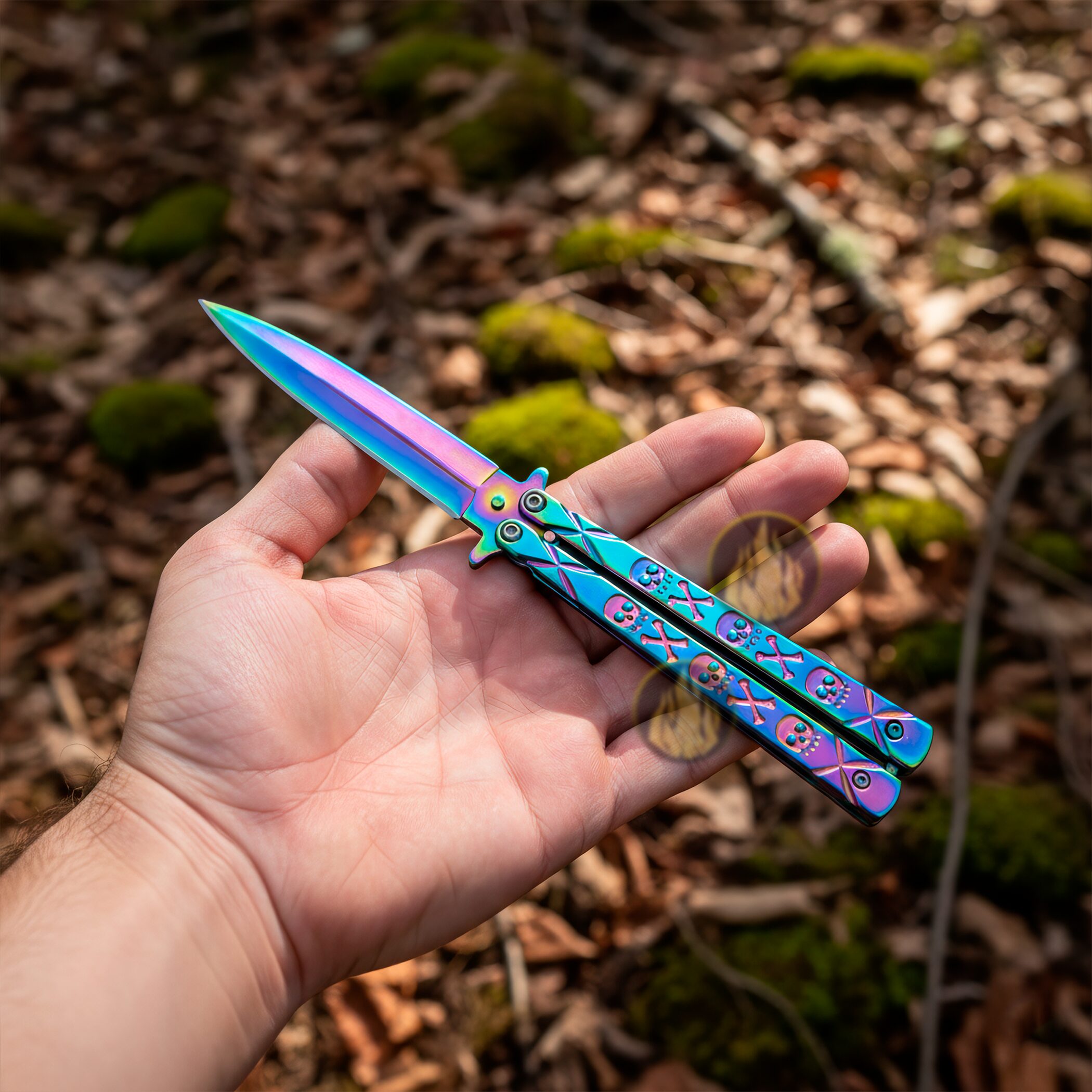 Navaja Mariposa Acero Afilada Tornasol Lion Tools con hoja de acero inoxidable 420 y seguro anti cierre. 9575